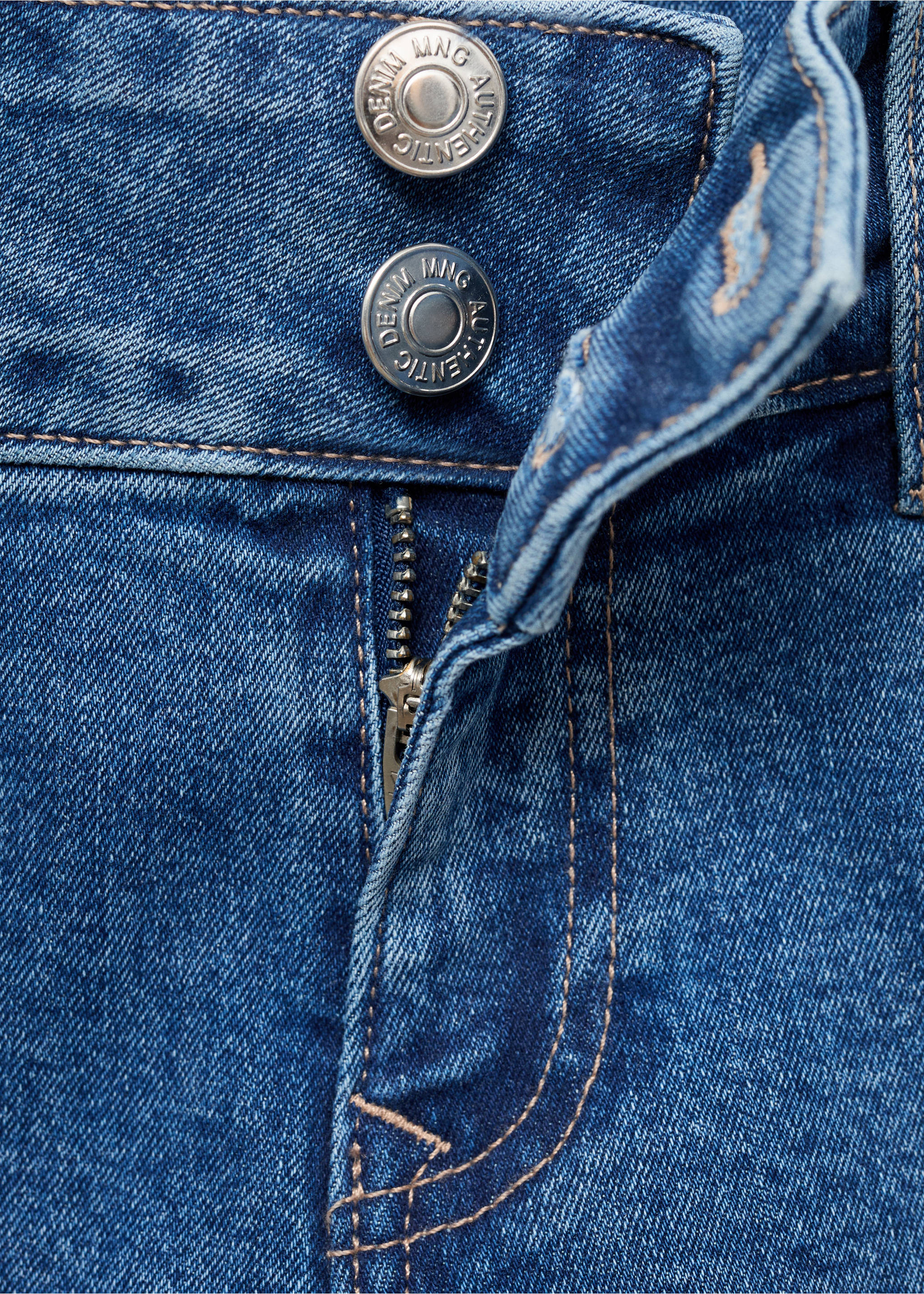 Low-waist flared jeans - Details of the article 8, Medium Blue. Ref: 17001227-00.
