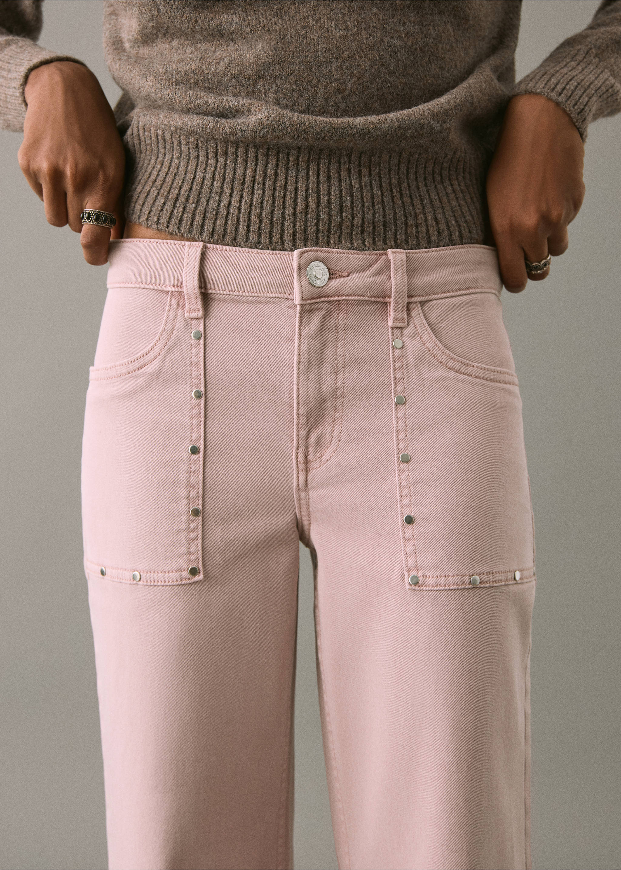 Texans culotte tatxons - Detall de l'article 1, Rosa pastel. Ref: 17001228-00.