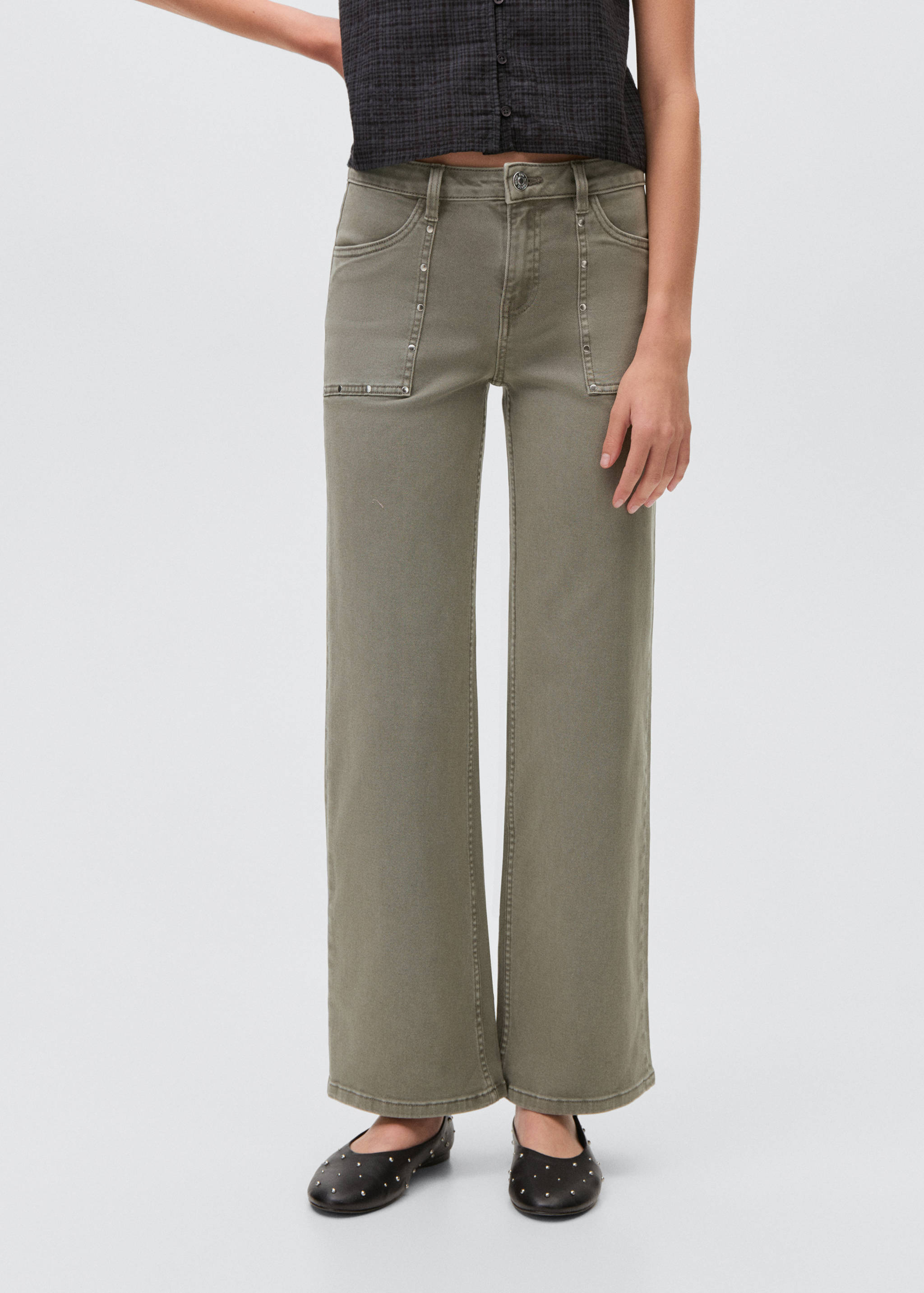 Studded culotte jeans - Details of the article 3