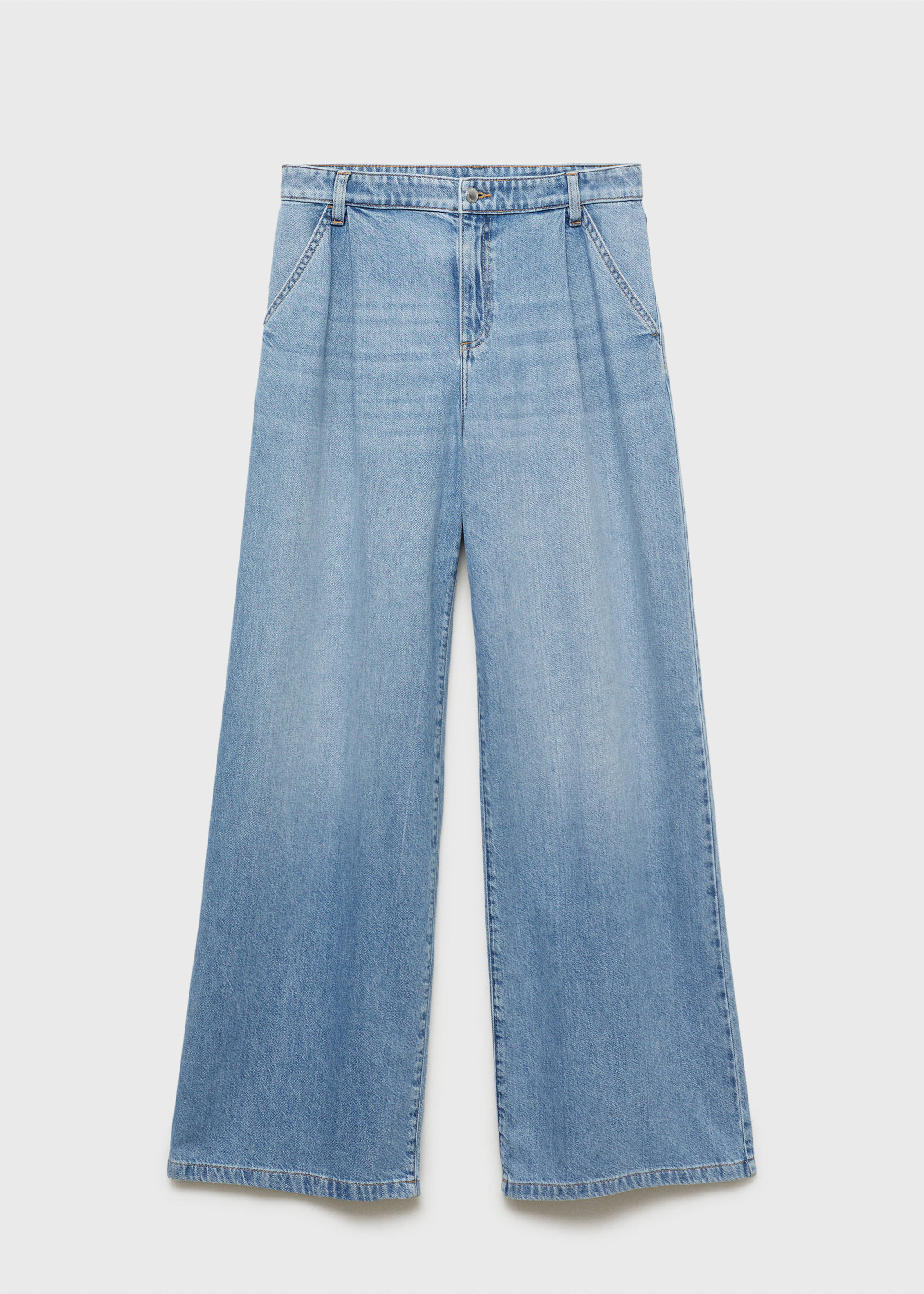 Jeans wide leg pinzas - Artículo sin modelo, Azul medio. Ref: 17001231-00.