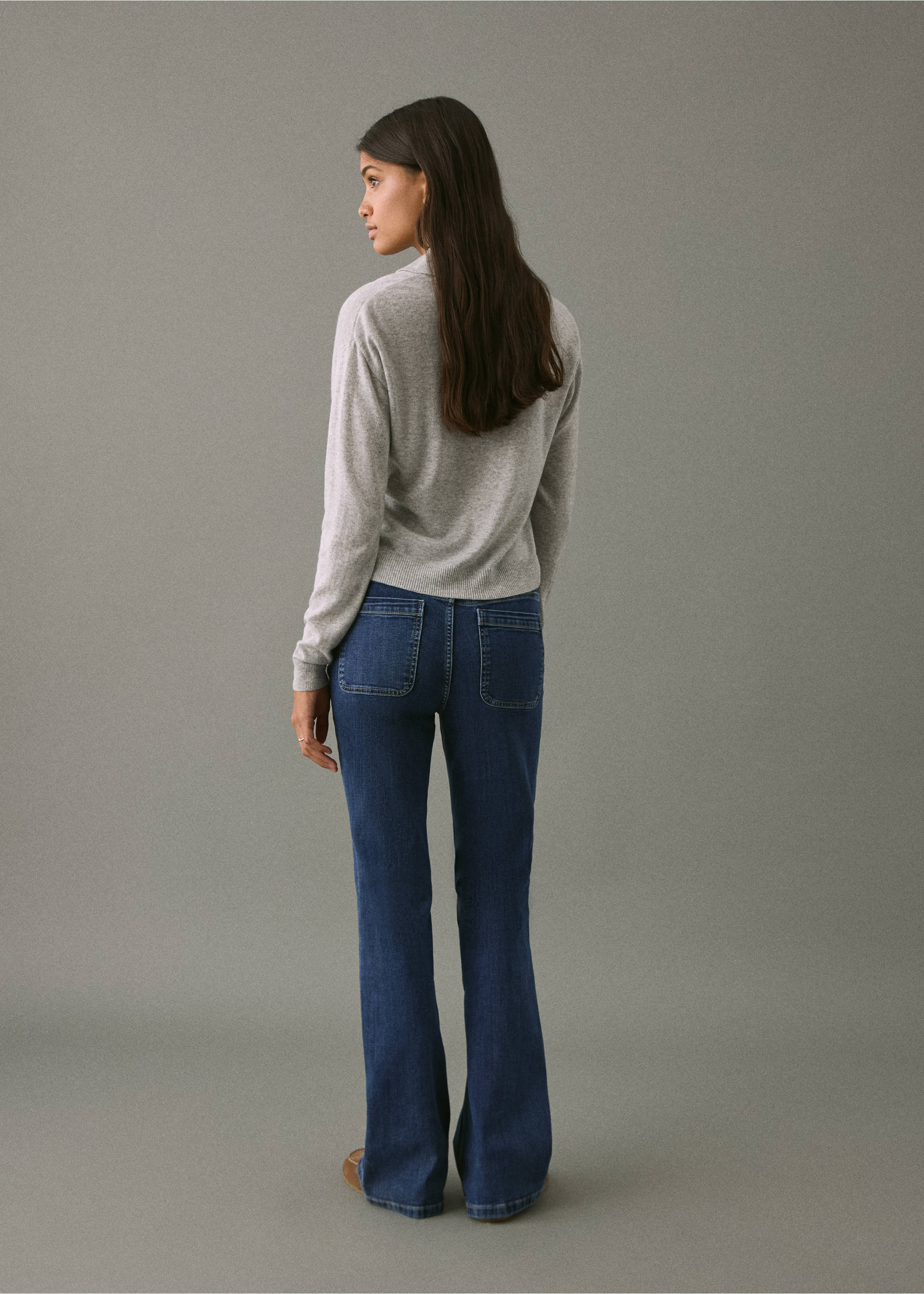 Jeans Flare acampanados - Reverso del artículo, Azul oscuro. Ref: 17001233-00.