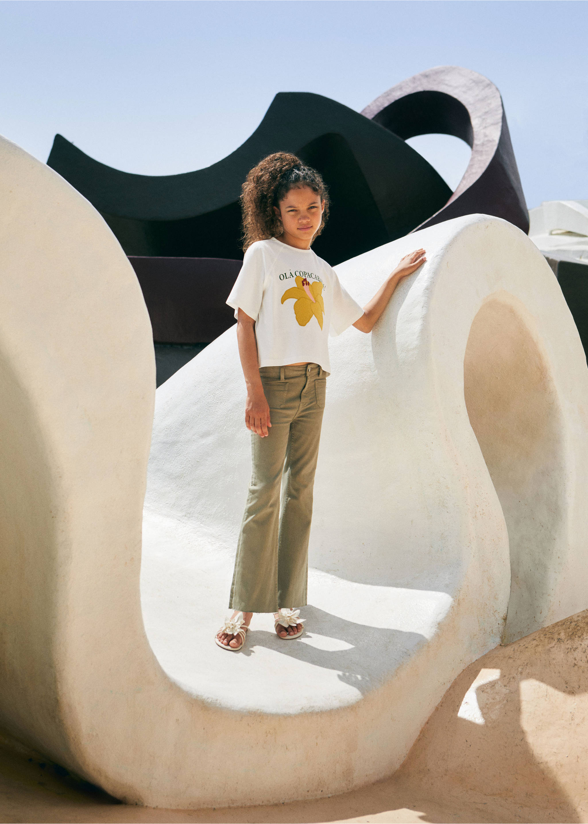 Džíny flare - Detail zboží 5, Khaki. Ref: 17001236-00.