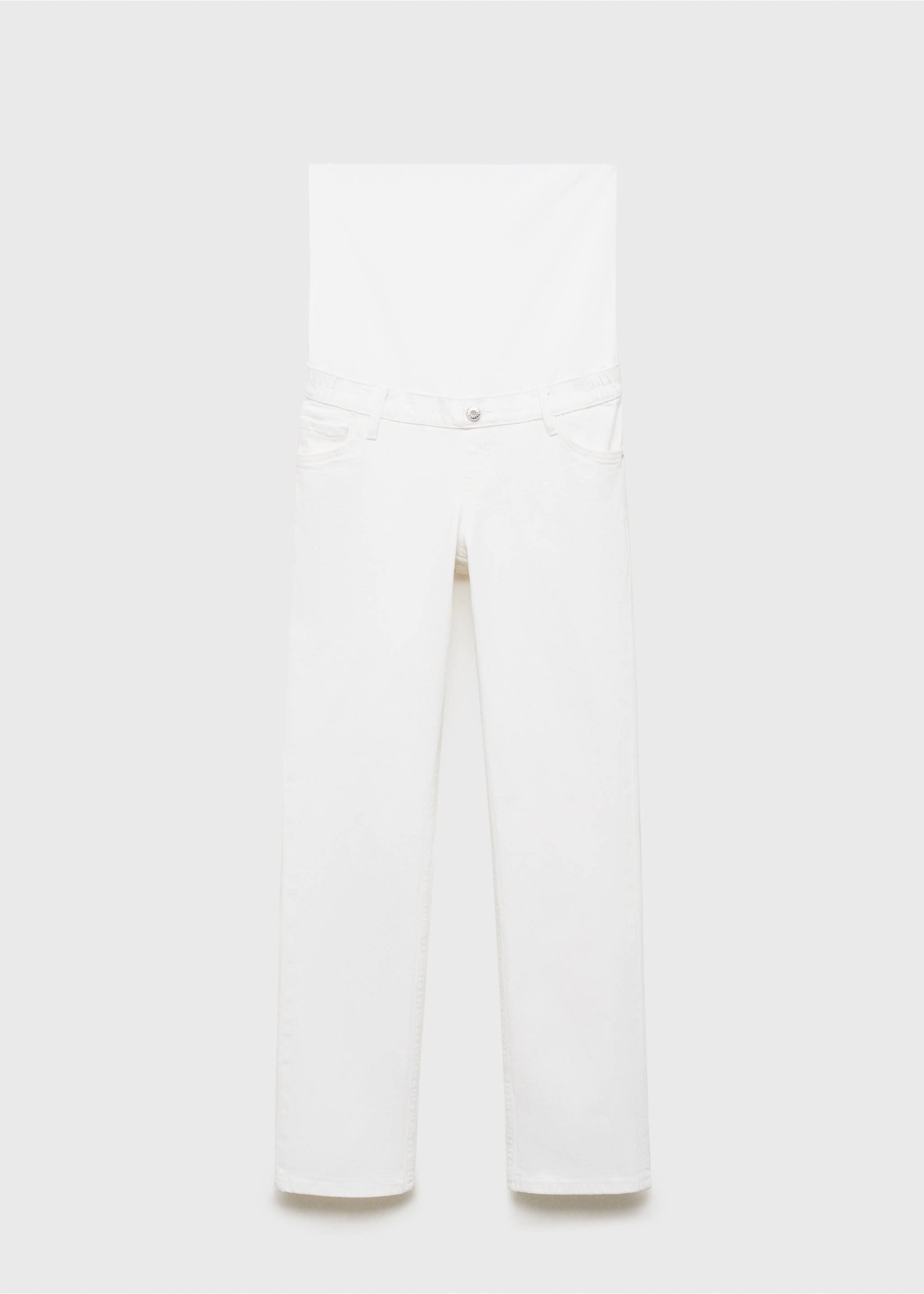 White denim maternity trousers with high waist., White. Ref: 17001242-00.