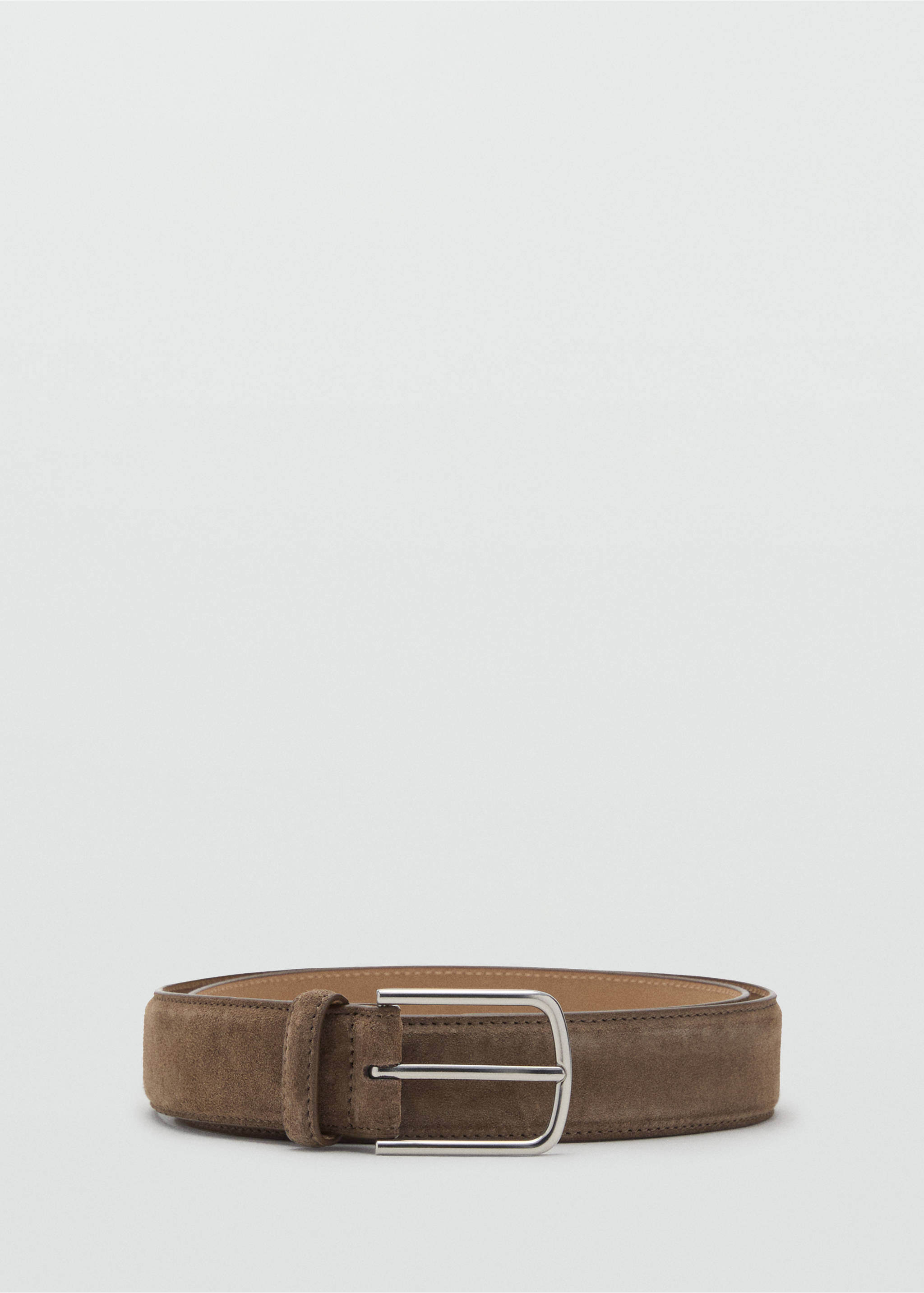 Suede leather belt - Article without model, Chocolate. Ref: 17001250-00.