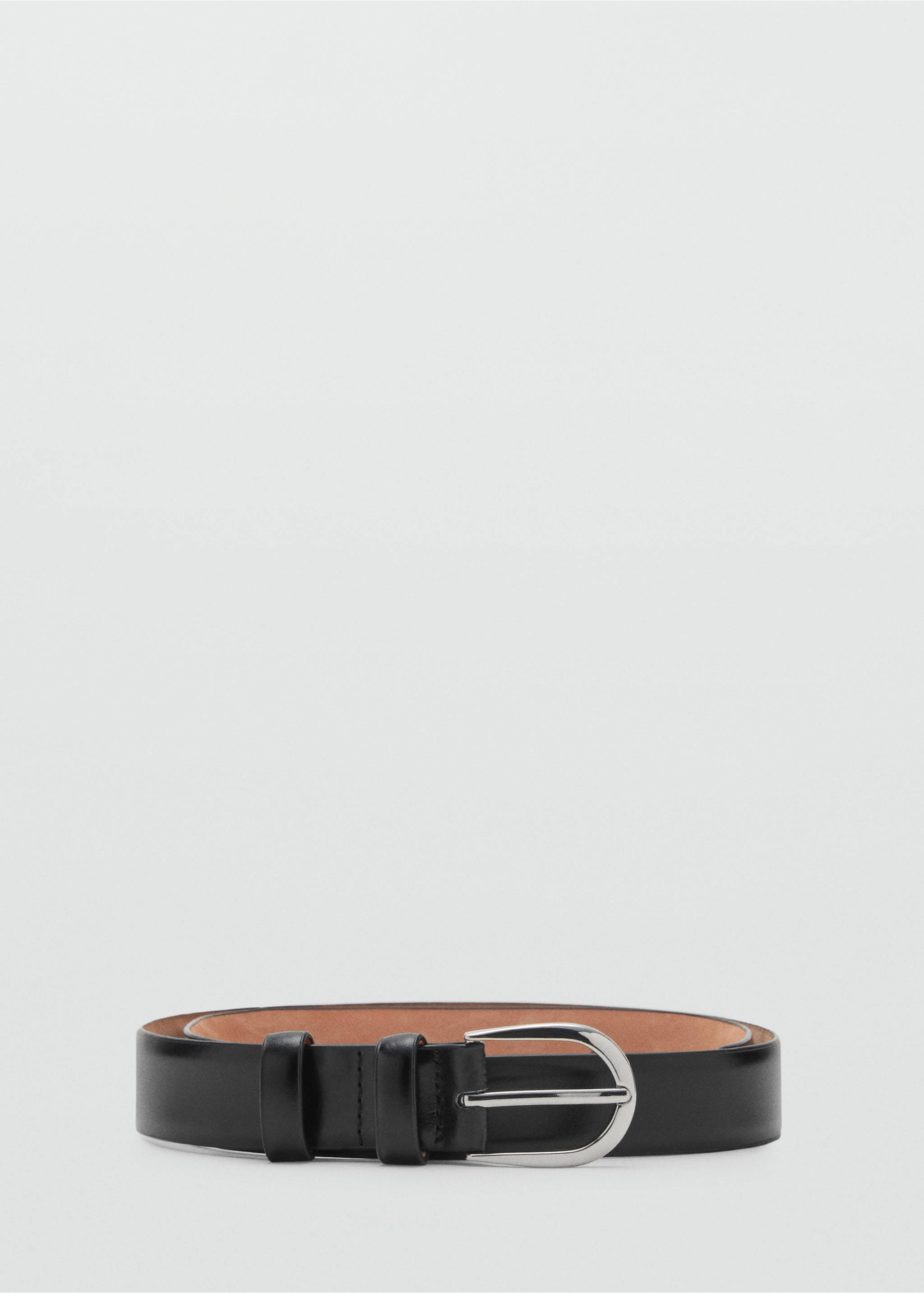Buckle leather belt - Article without model, Black. Ref: 17001251-00.