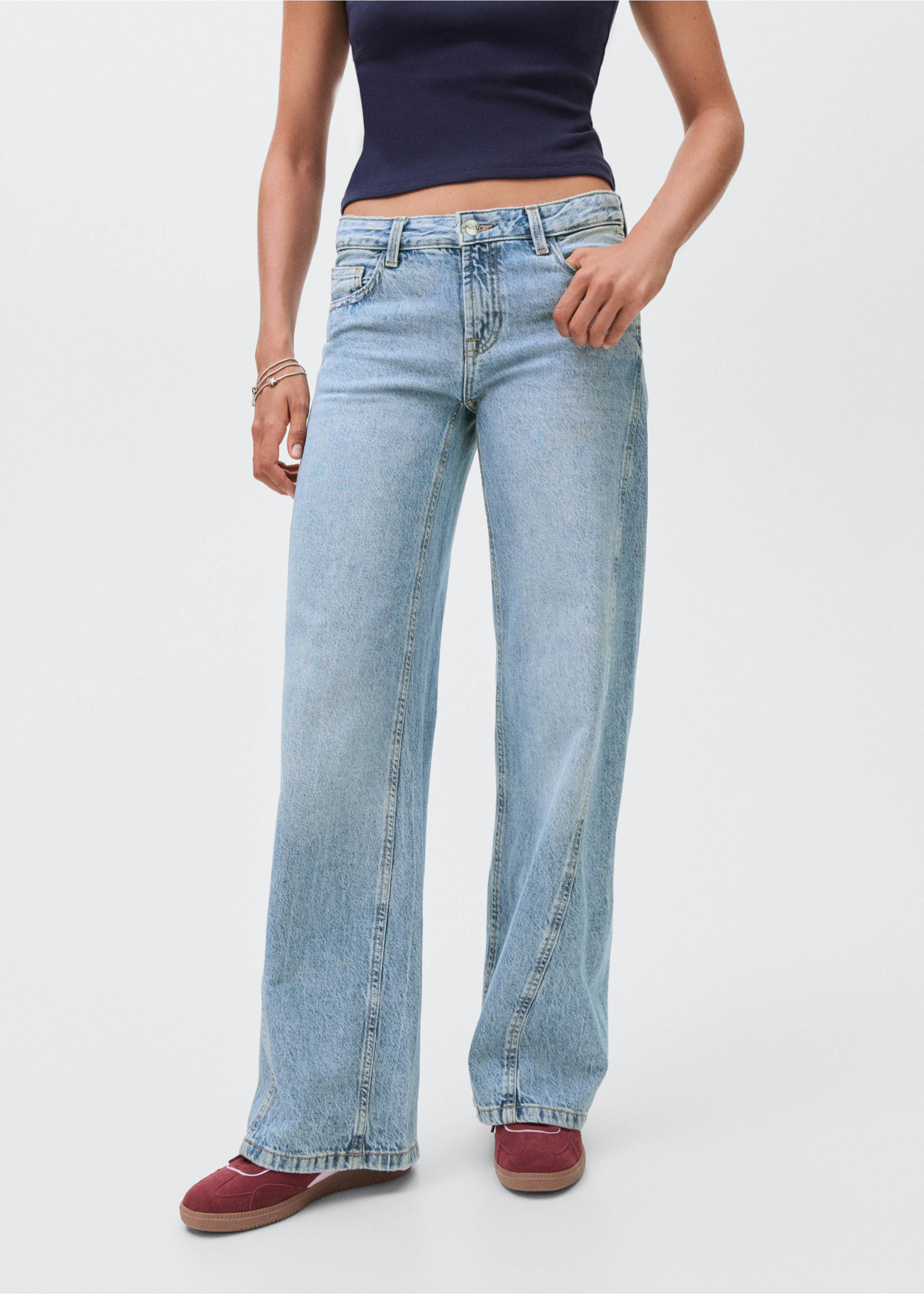 Low-waist wideleg jeans - Middenvlak, Lichtblauw. Ref: 17001252-00.