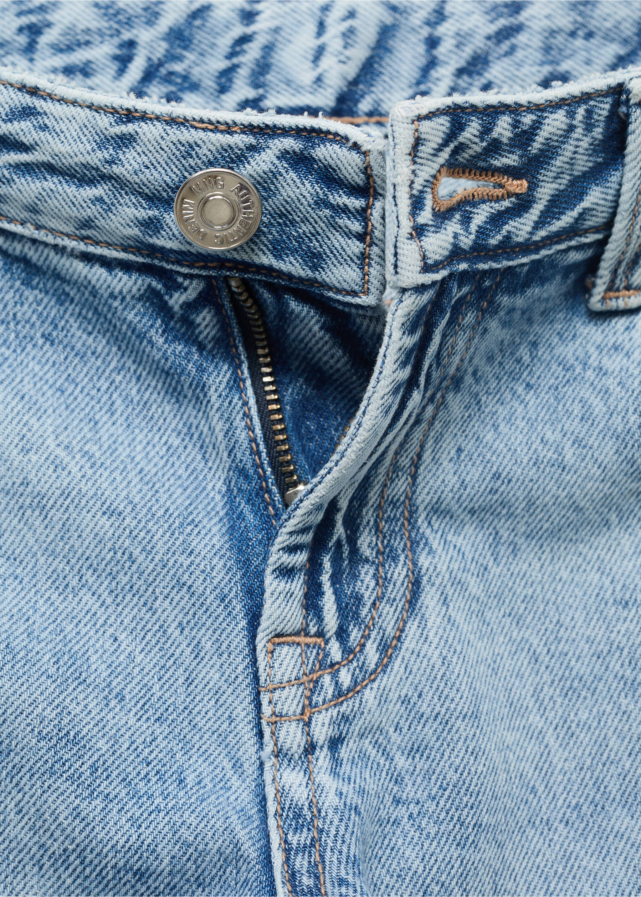 Low-waist wideleg jeans - Detail van het artikel 8, Lichtblauw. Ref: 17001252-00.
