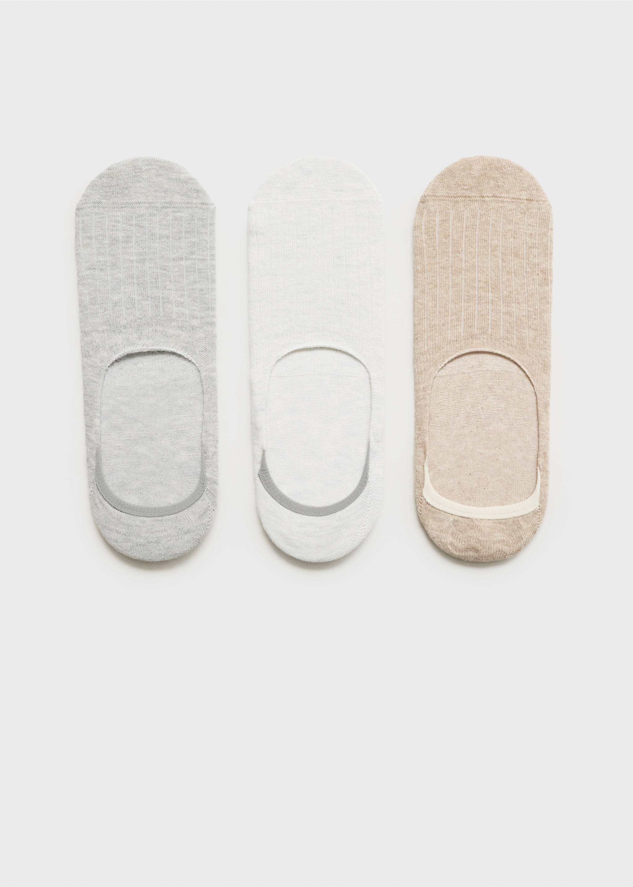 3-pack of invisible socks - Article without model, Ecru. Ref: 17001259-00.