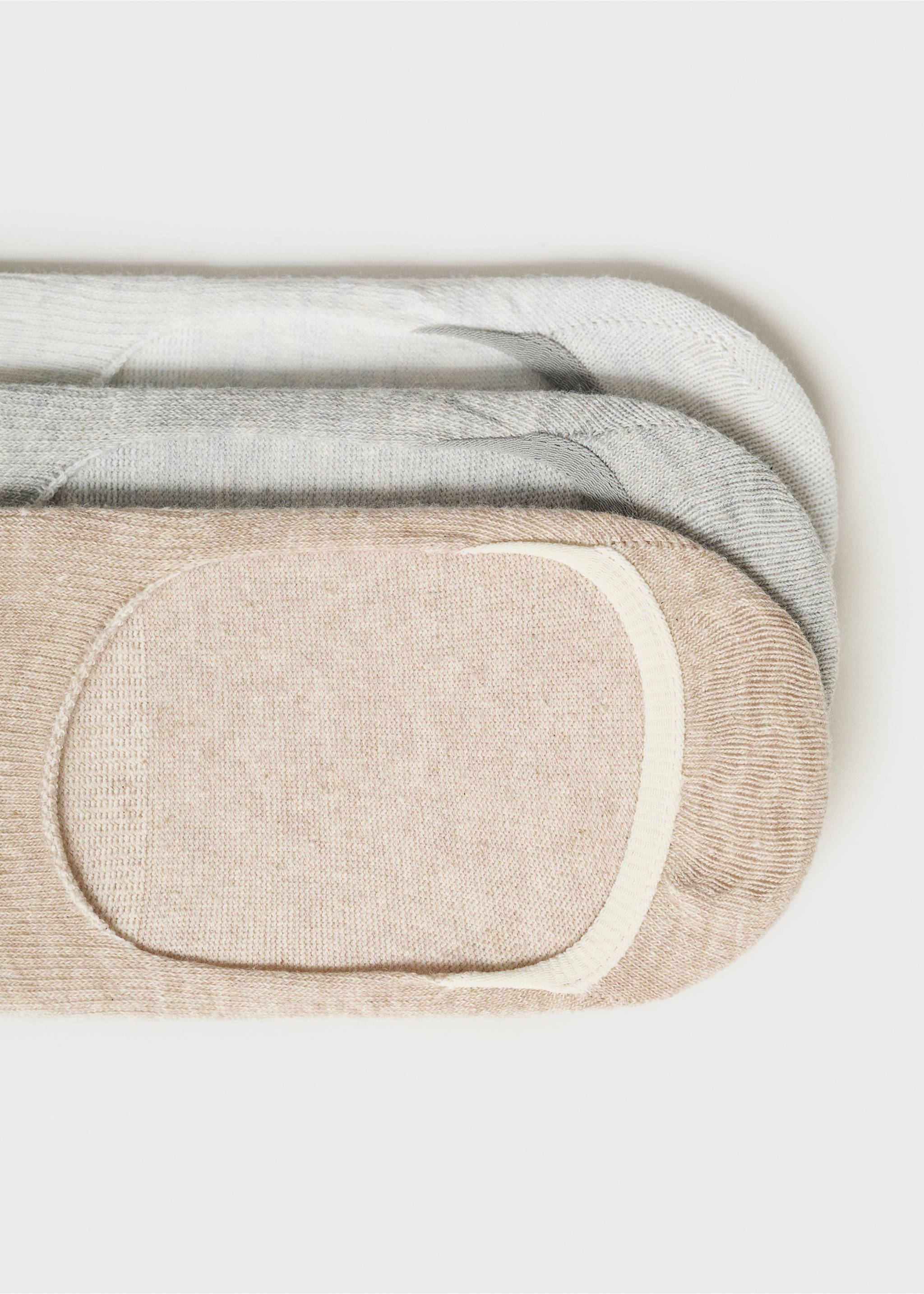 3-pack of invisible socks - Details of the article 8, Ecru. Ref: 17001259-00.