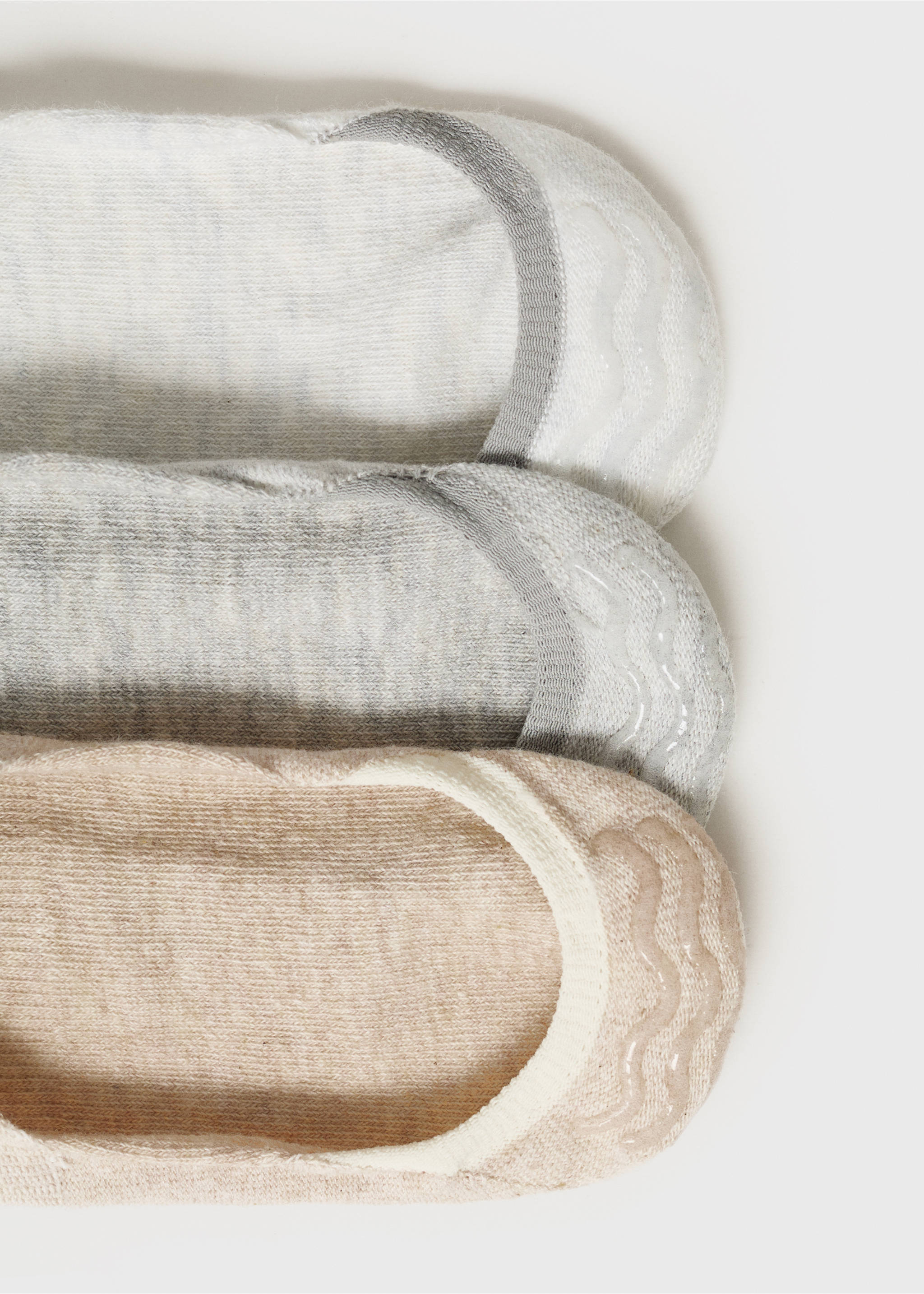 3-pack of invisible socks - Details of the article 0, Ecru. Ref: 17001259-00.