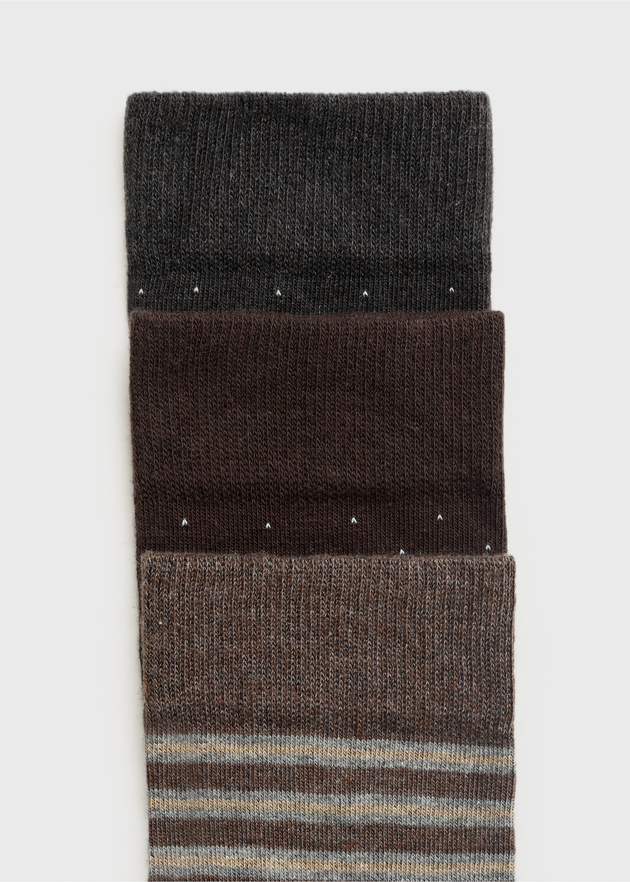 3 pack mixed socks - Details of the article 8, Brown. Ref: 17001263-00.
