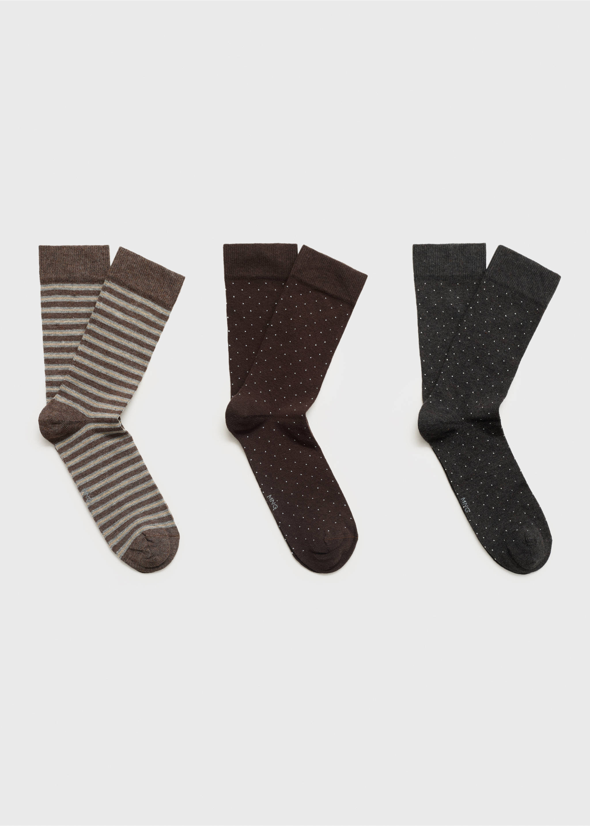 Pack 3 paires de chaussettes combinées - Article sans modèle, Marron. Ref: 17001263-00.