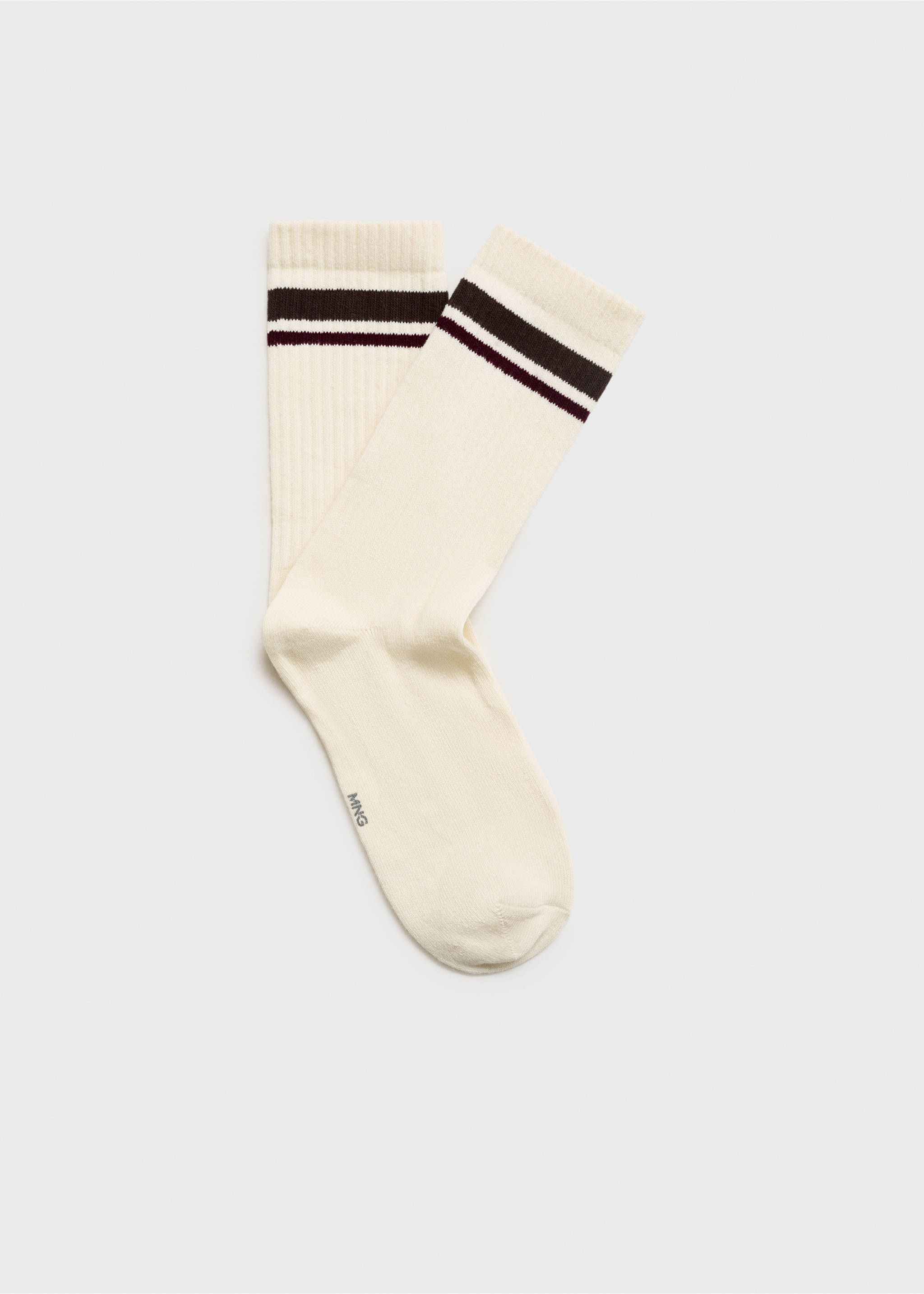 Striped cotton socks - Article without model, Ecru. Ref: 17001265-00.