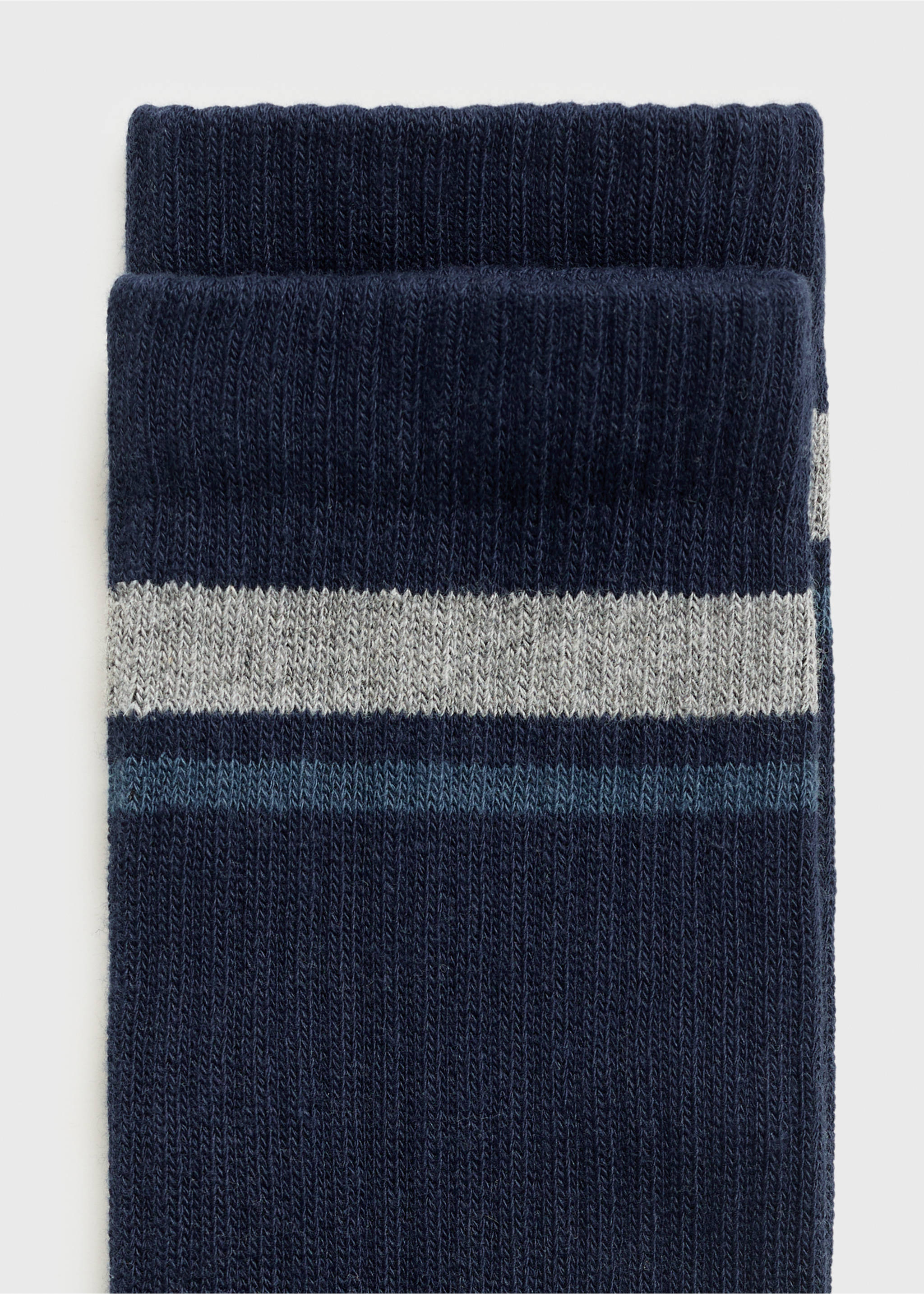 Striped cotton socks - Details of the article 0, Navy. Ref: 17001265-00.