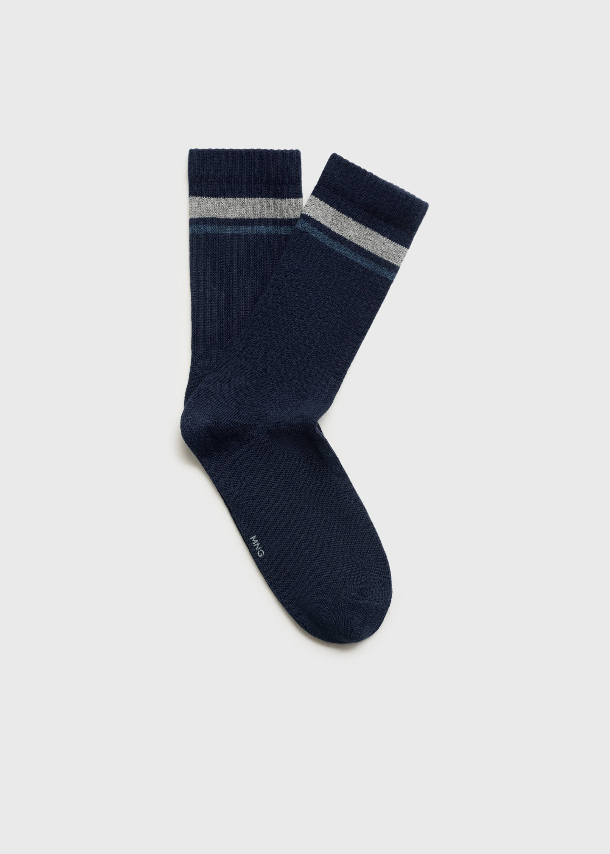 Chaussettes coton rayures - Article sans modèle, Bleu marine. Ref: 17001265-00.