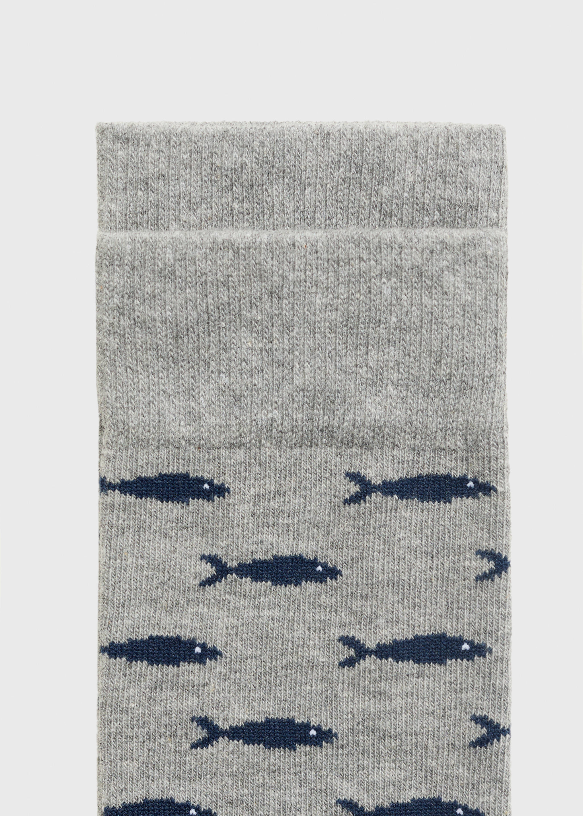 Fish-print cotton socks - Details of the article 0