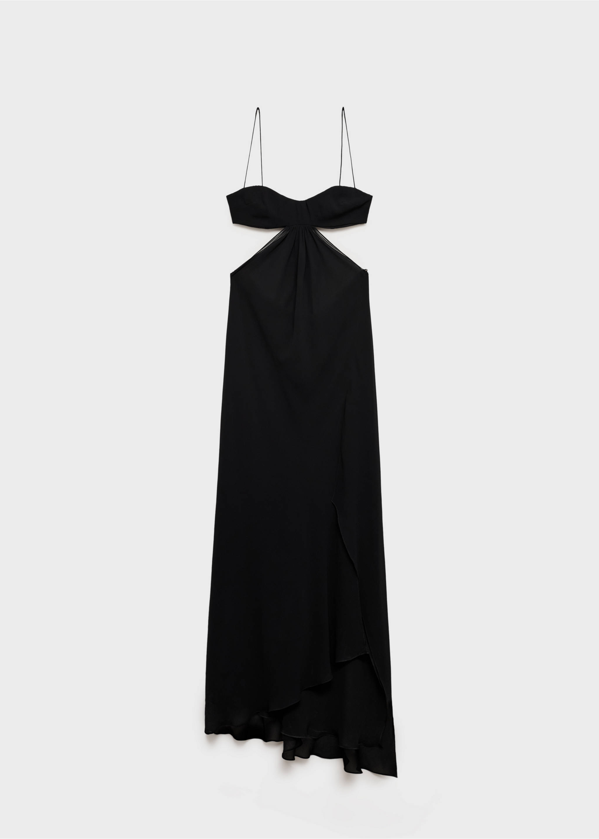 Dress with asymmetrical hem and cut-out - Article without model, Black. Ref: 17001274-00.