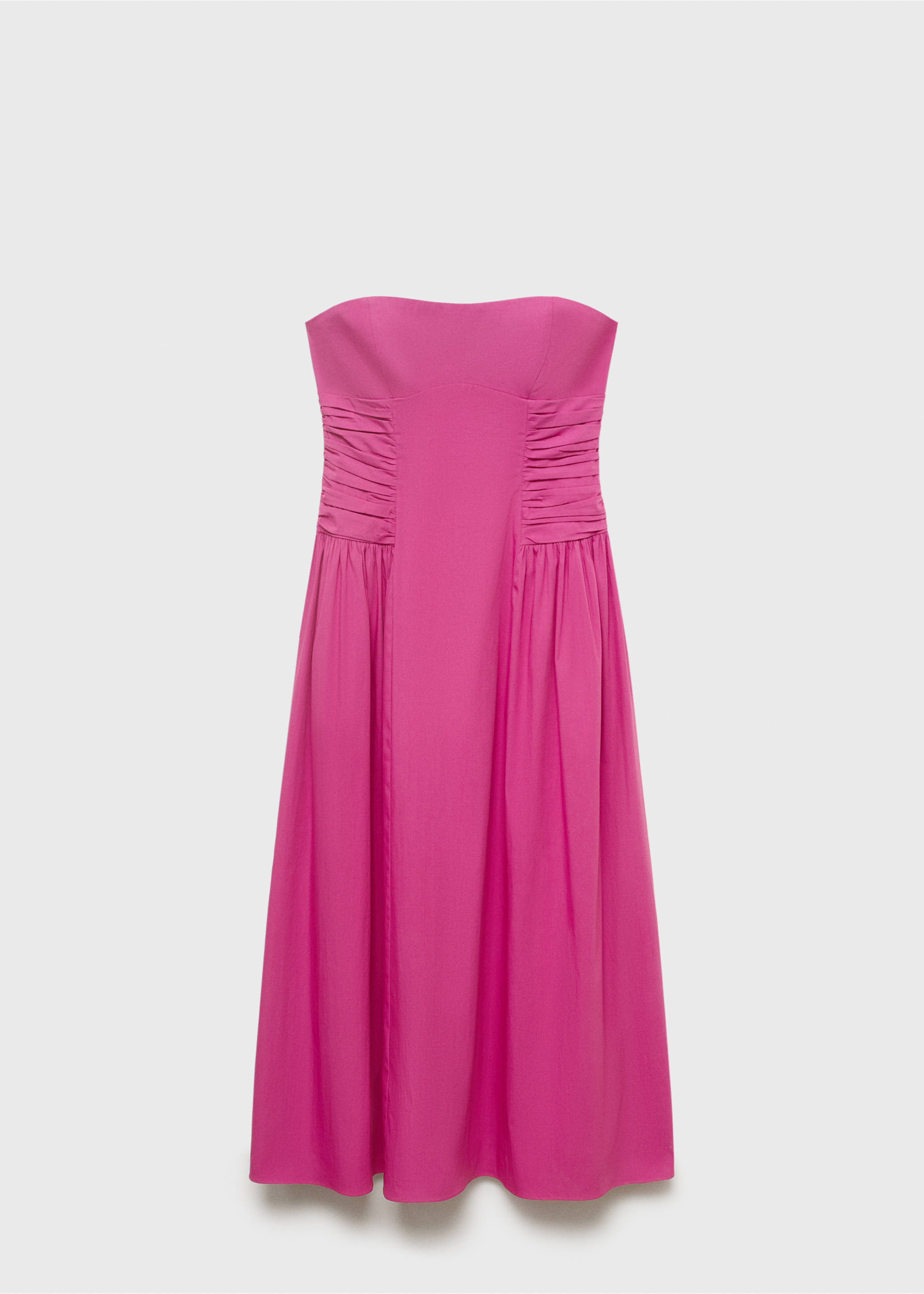Schulterfreies Midi-Kleid - Artikel ohne Model, Fuchsia. Ref: 17001275-00.
