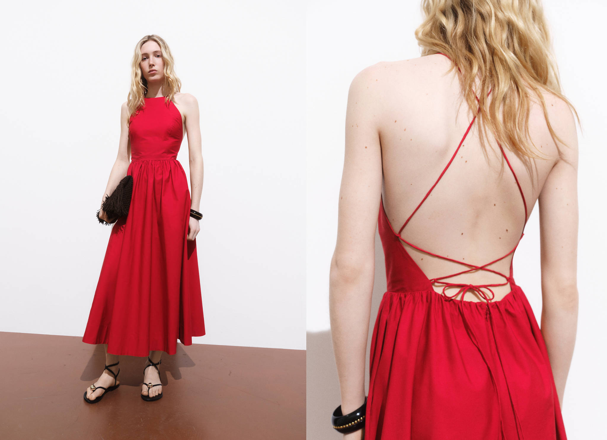 Halter dress with crossed back - Panoramic plane