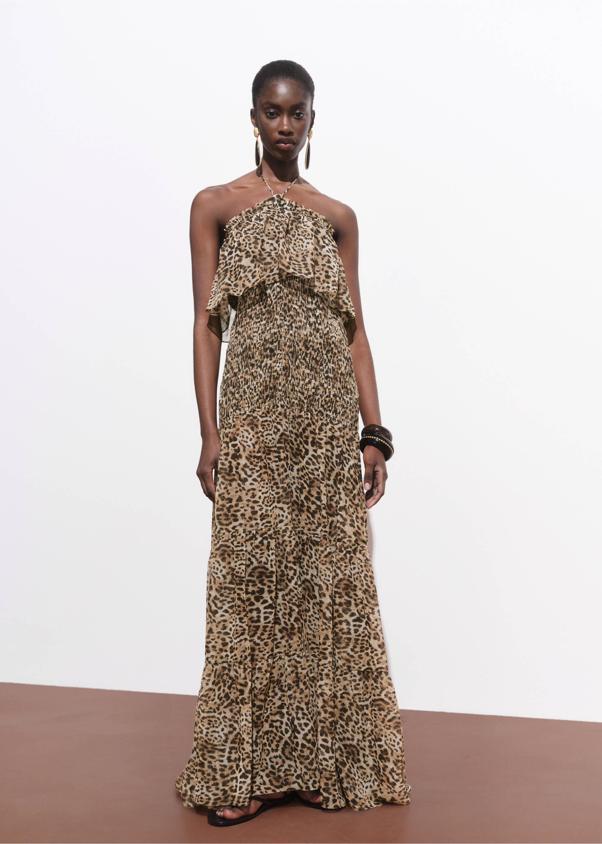 Leopard-print maxi-dress - General plane, Brown. Ref: 17001284-00.