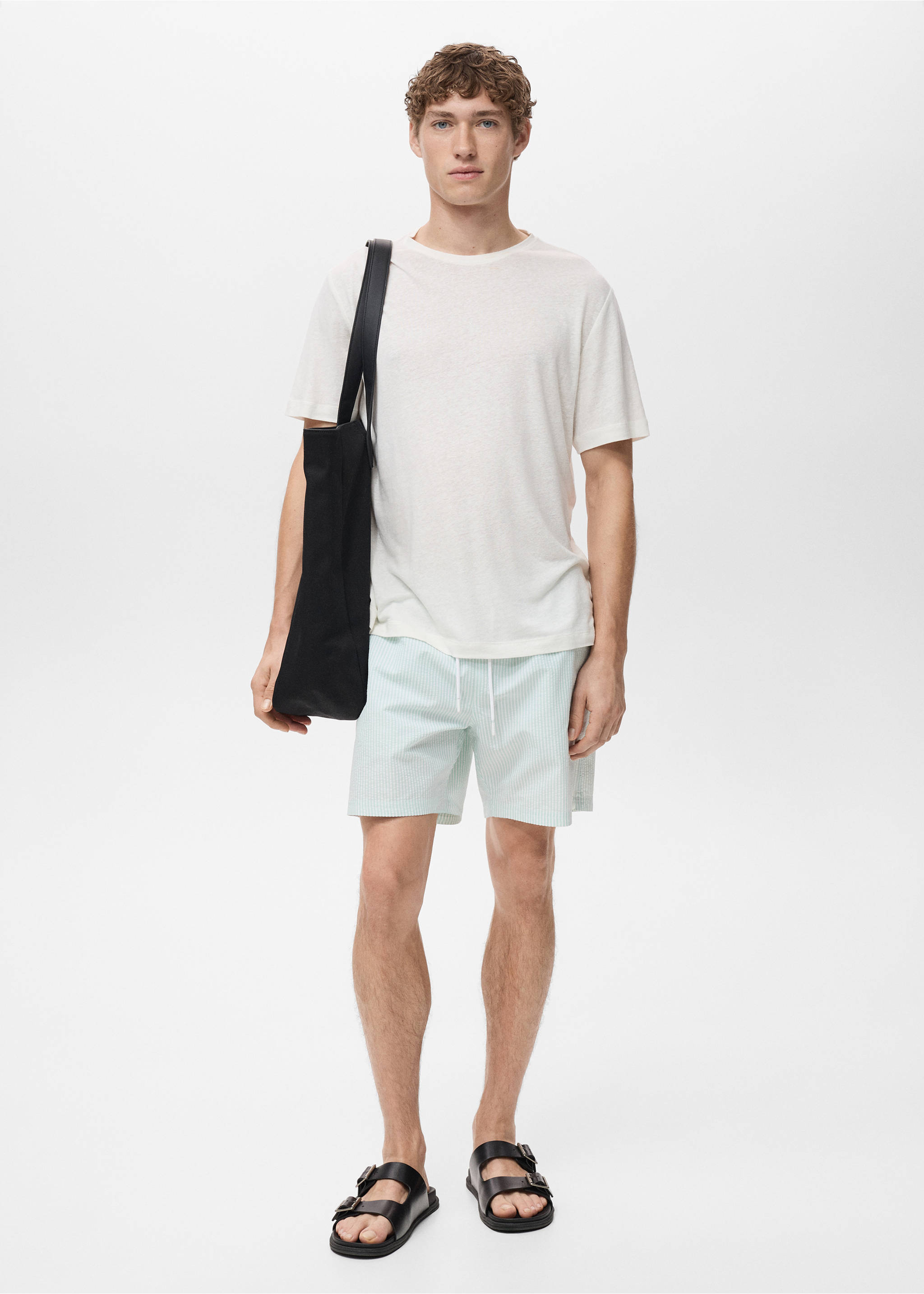 Seersucker swimming trunks - General plane, Aqua Green. Ref: 17001288-00.