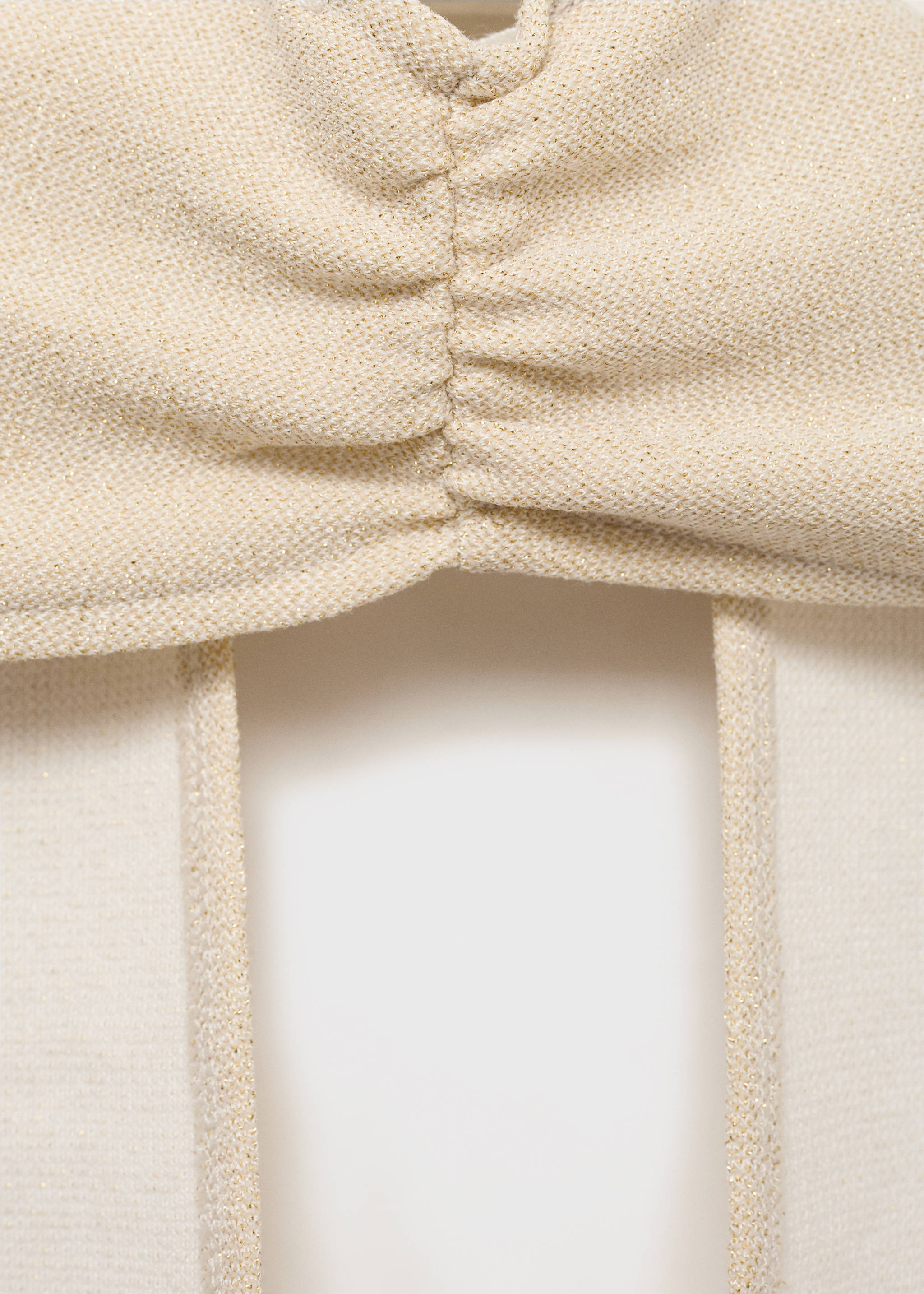 Lurex-knit halter top - Details of the article 0, Gold. Ref: 17001290-00.