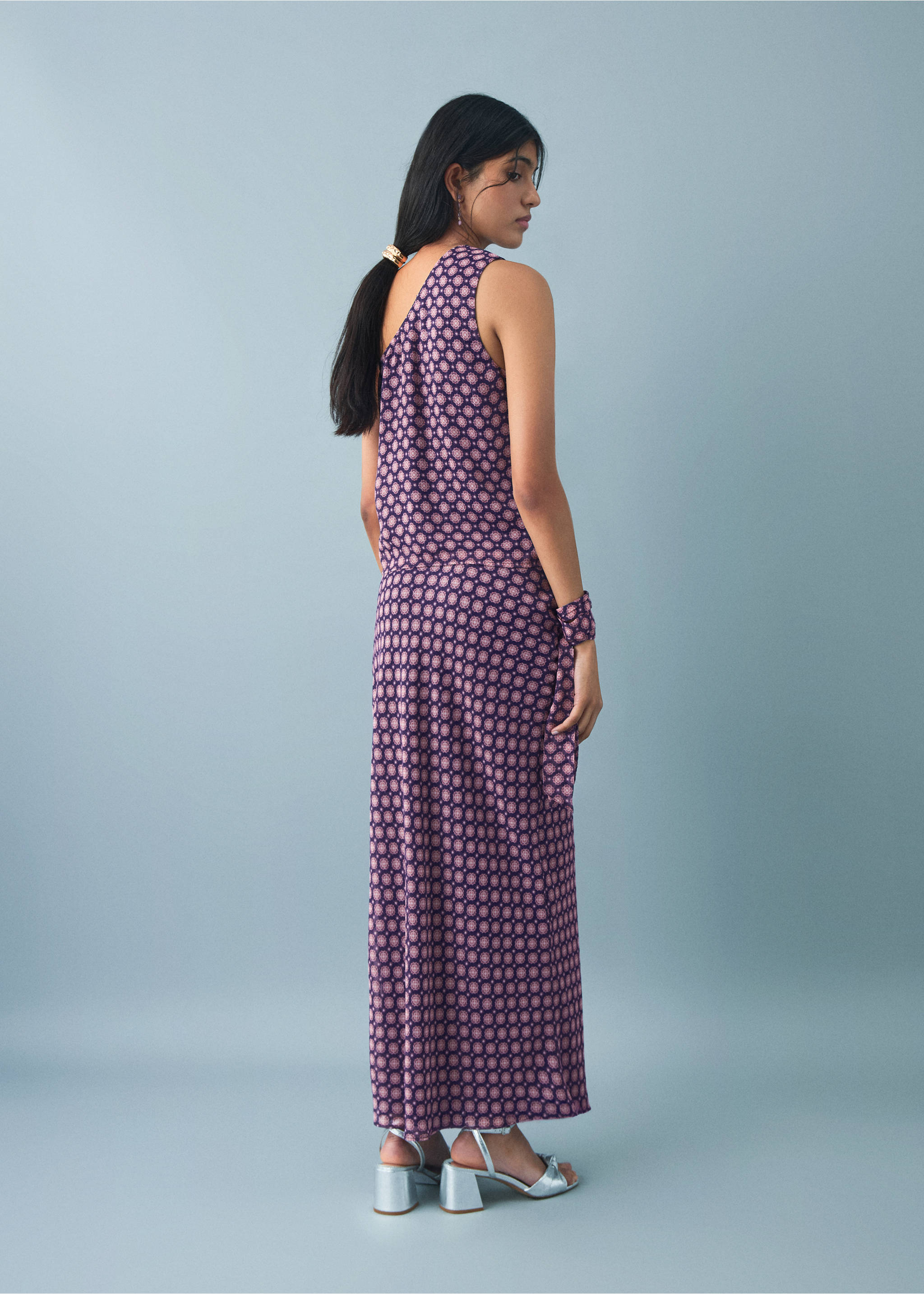 Flowy printed skirt - Medium plane, Maroon. Ref: 17001292-00.