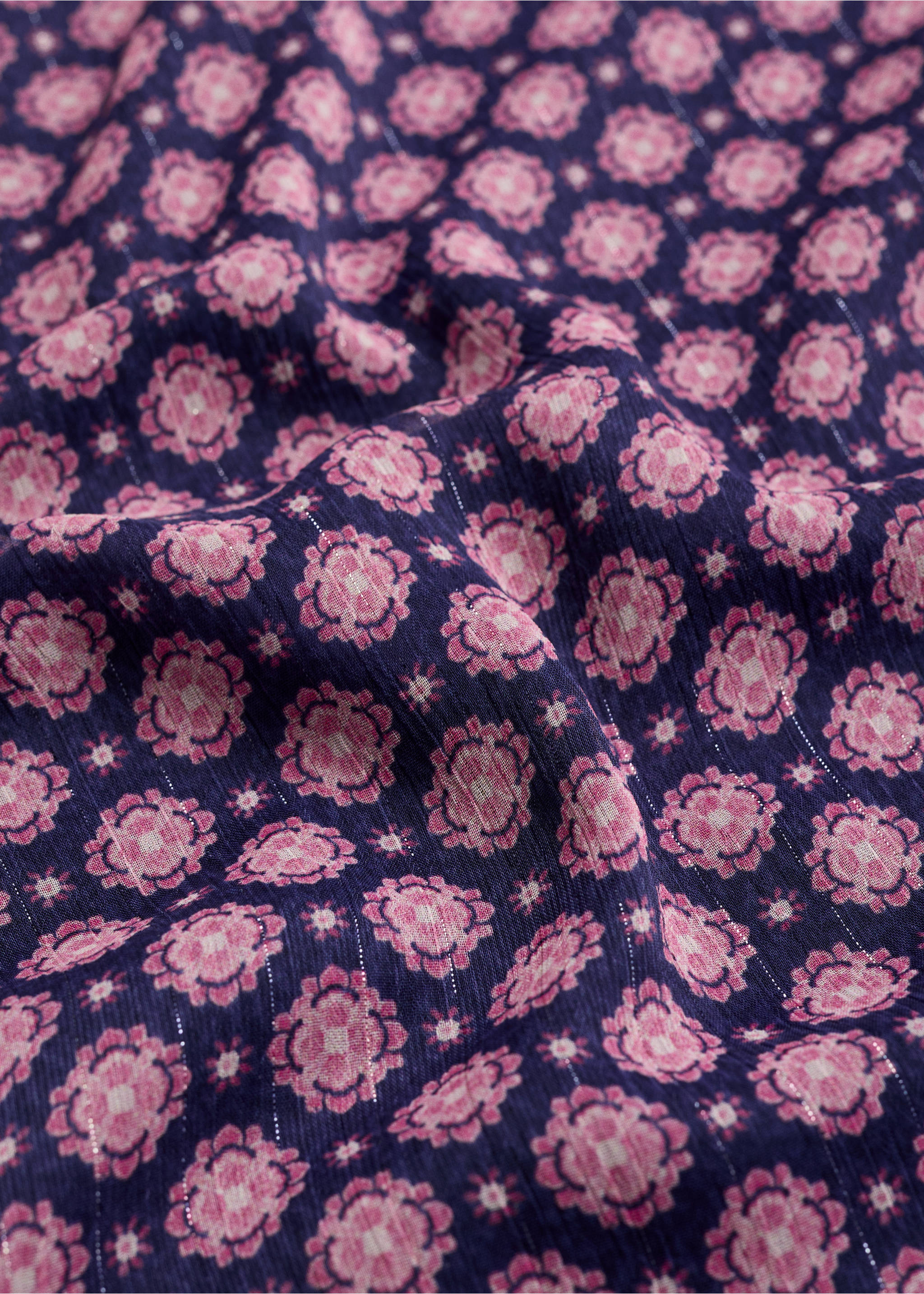 Flowy printed skirt - Details of the article 0, Maroon. Ref: 17001292-00.