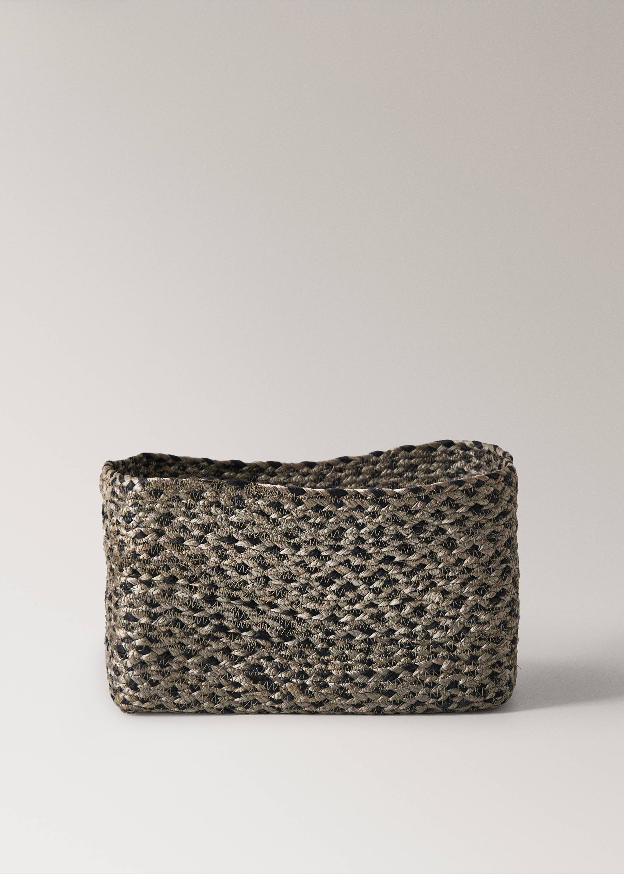 Large melange jute basket - Article without model, Grey. Ref: 17001543-00.