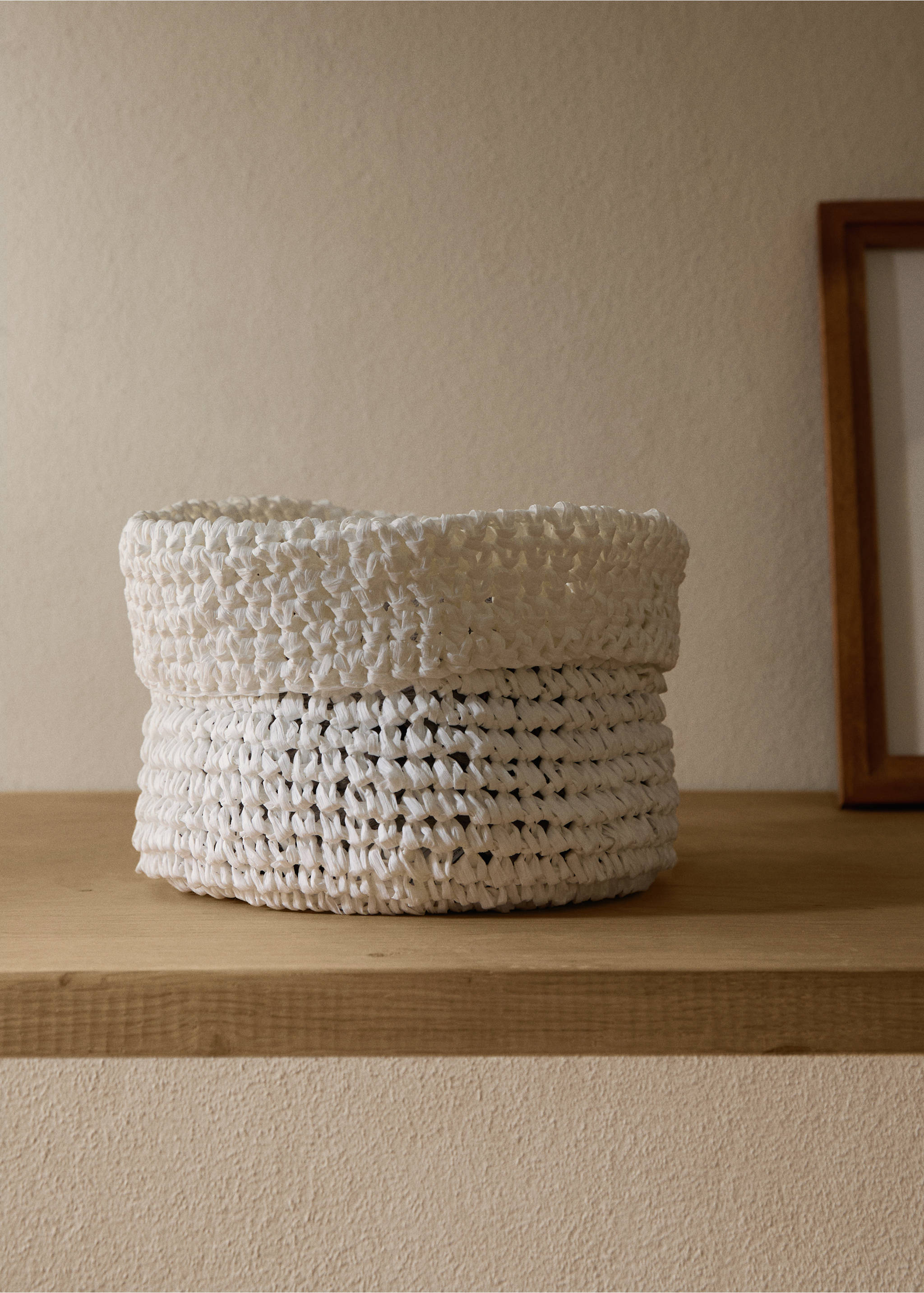 Crochet paper basket - General plane, White. Ref: 17001545-00.