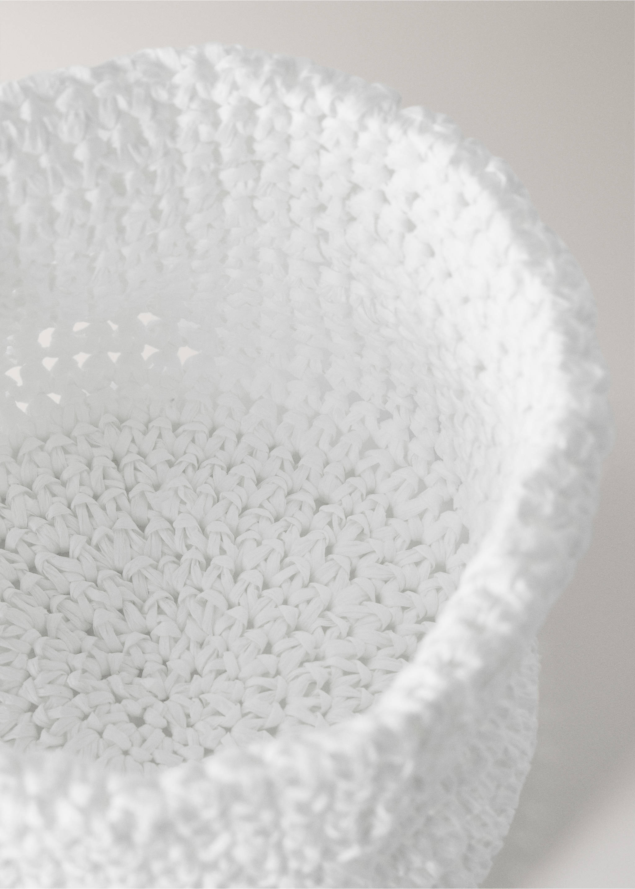 Crochet paper basket - Details of the article 2, White. Ref: 17001545-00.