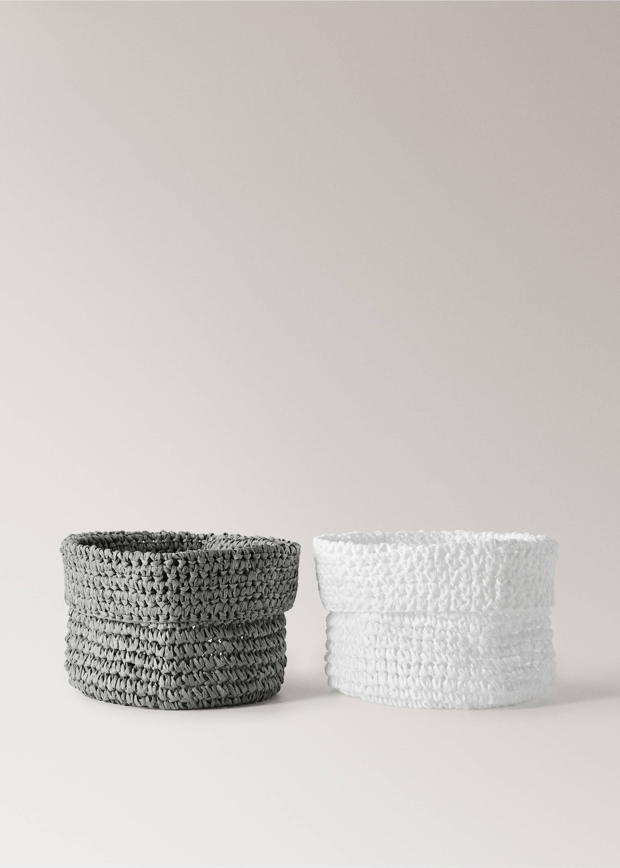 Crochet paper basket - Details of the article 3, White. Ref: 17001545-00.
