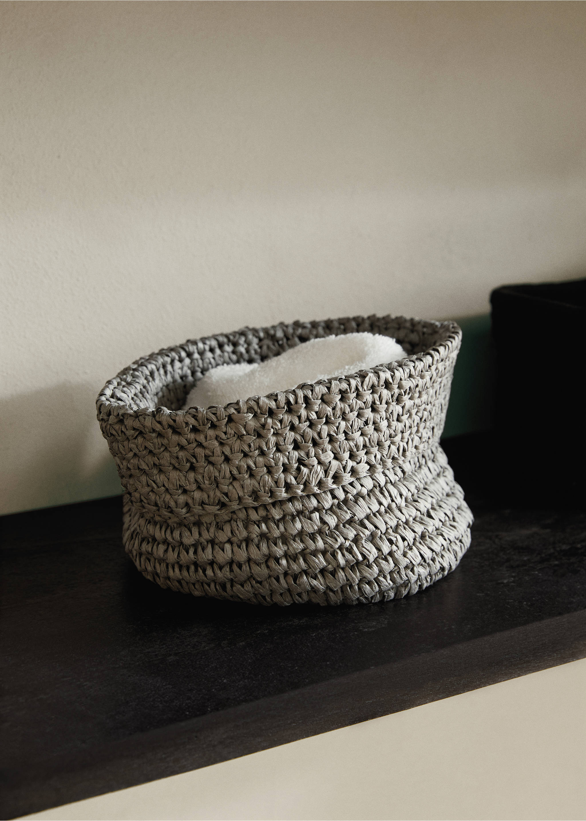 Crochet paper basket - General plane, Grey. Ref: 17001545-00.