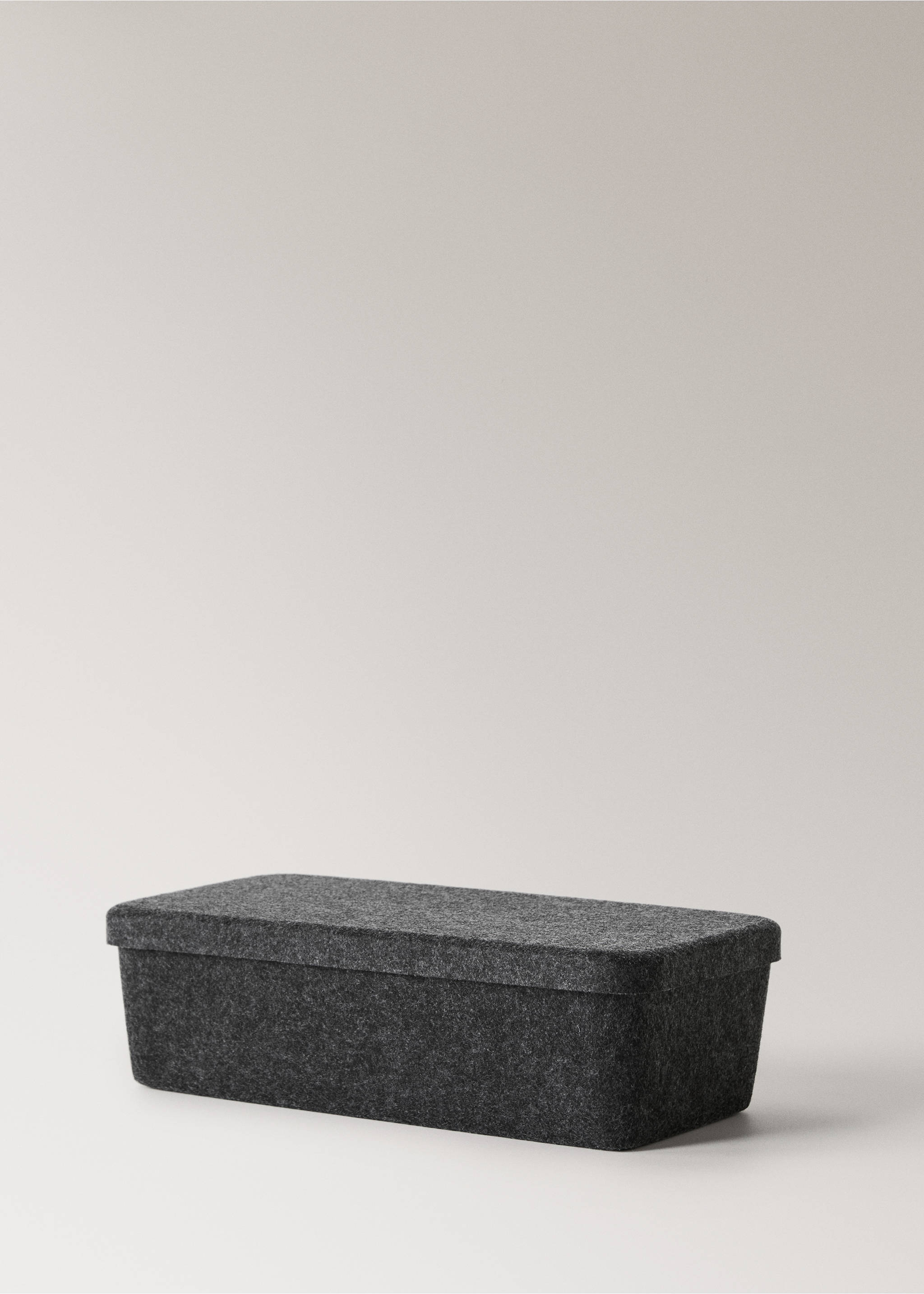Felt box with lid - Details of the article 1, Grey. Ref: 17001546-00.