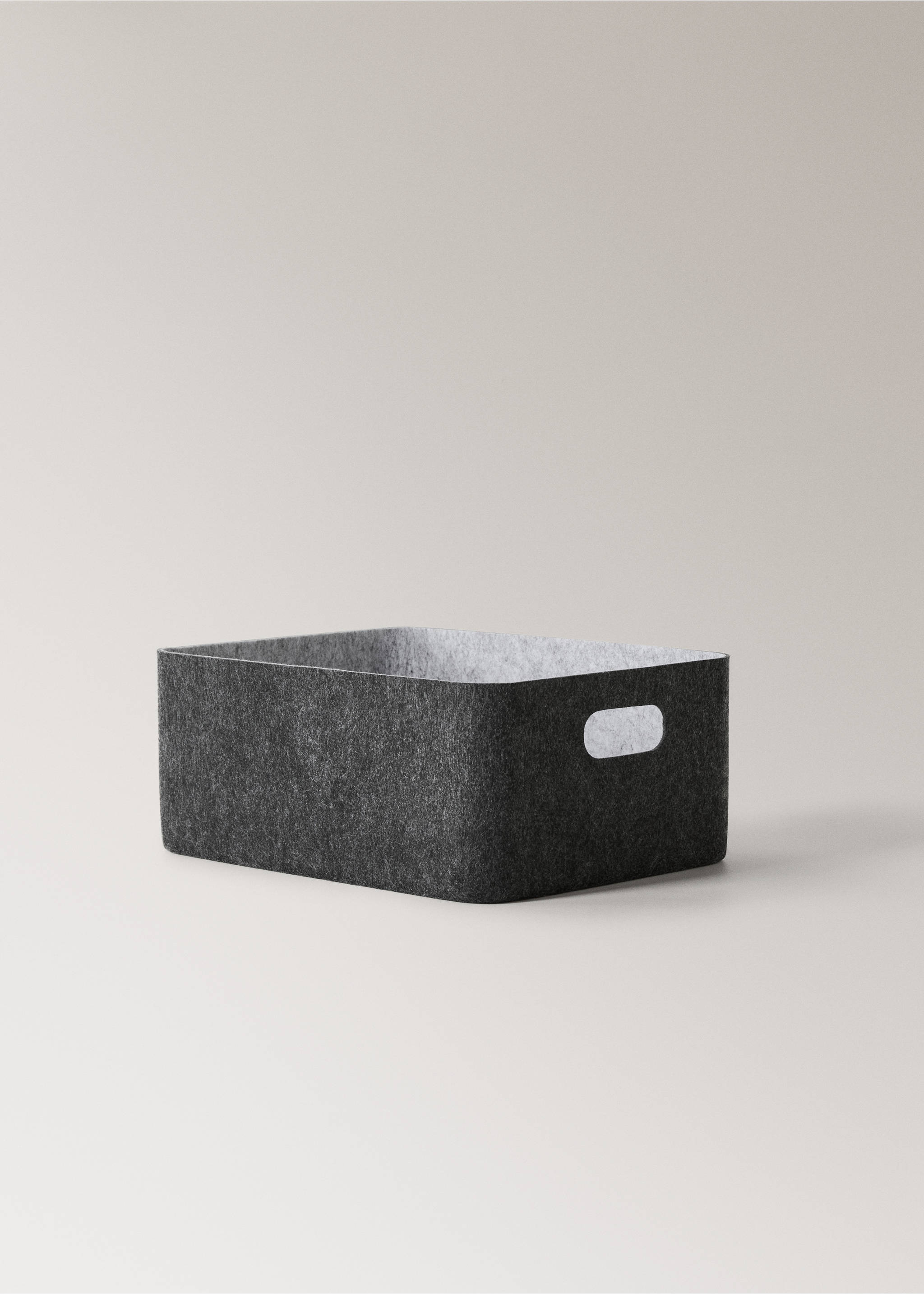 Medium felt box with handles - Details of the article 1, Grey. Ref: 17001547-00.
