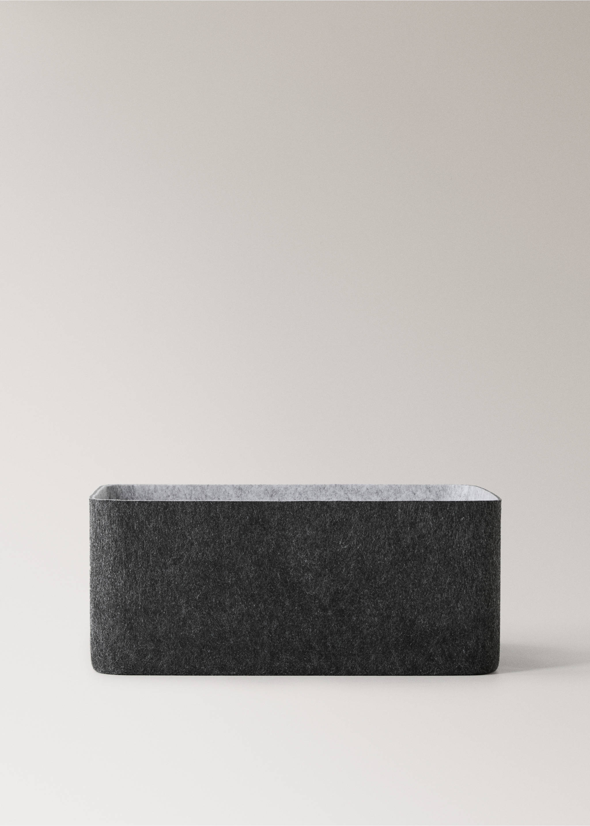 Medium felt box with handles - Article without model, Grey. Ref: 17001547-00.