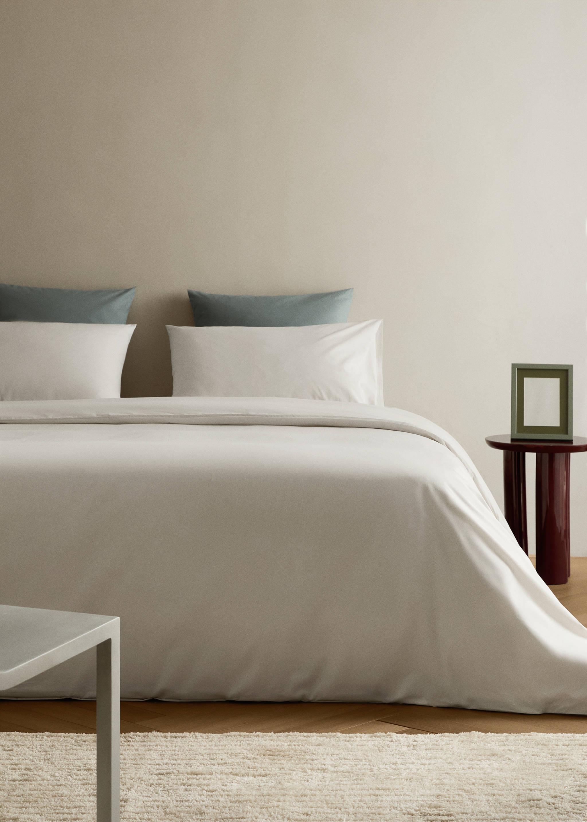 Percale cotton duvet cover Superking bed - General plane
