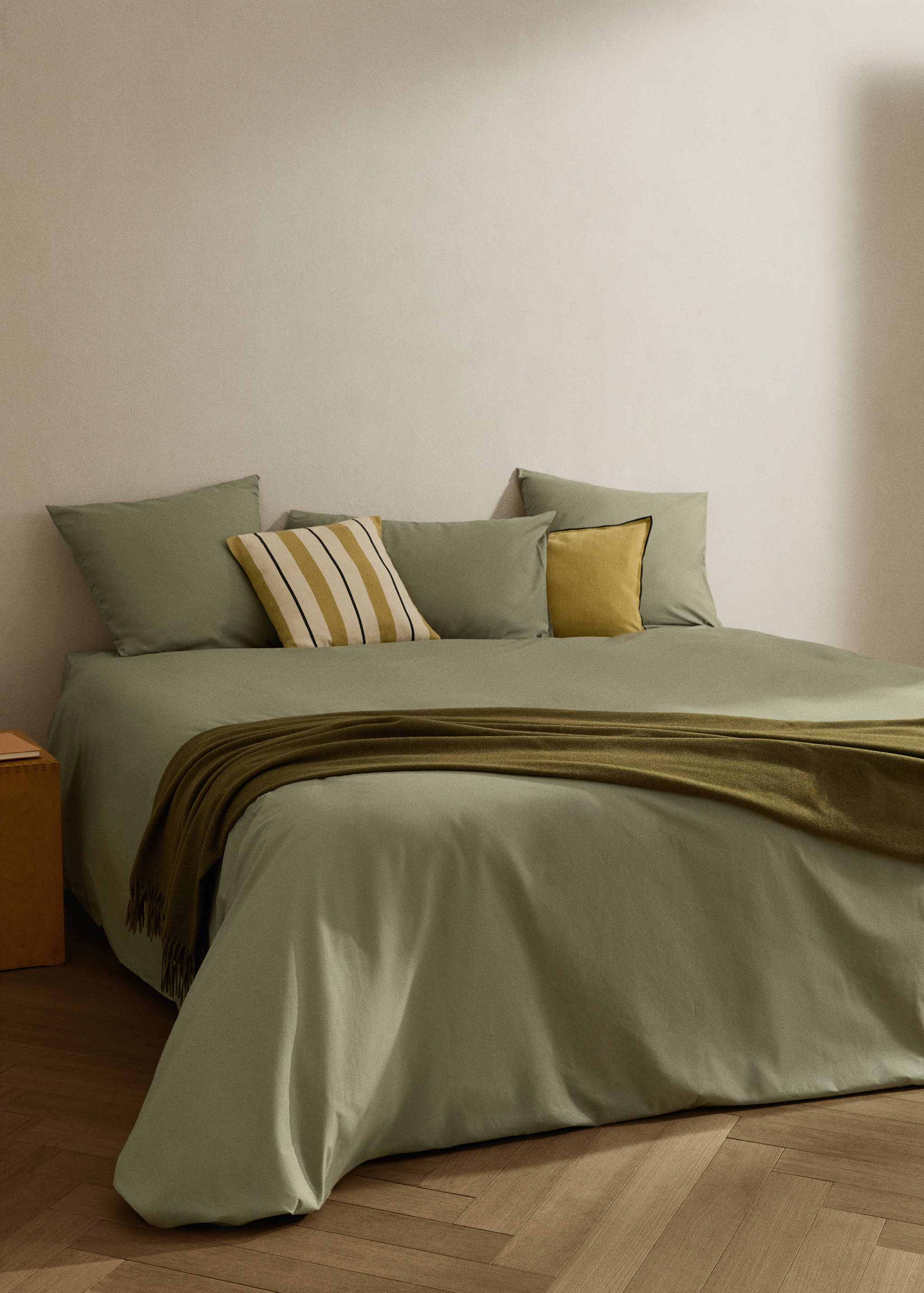 Percale cotton duvet cover Superking bed - General plane