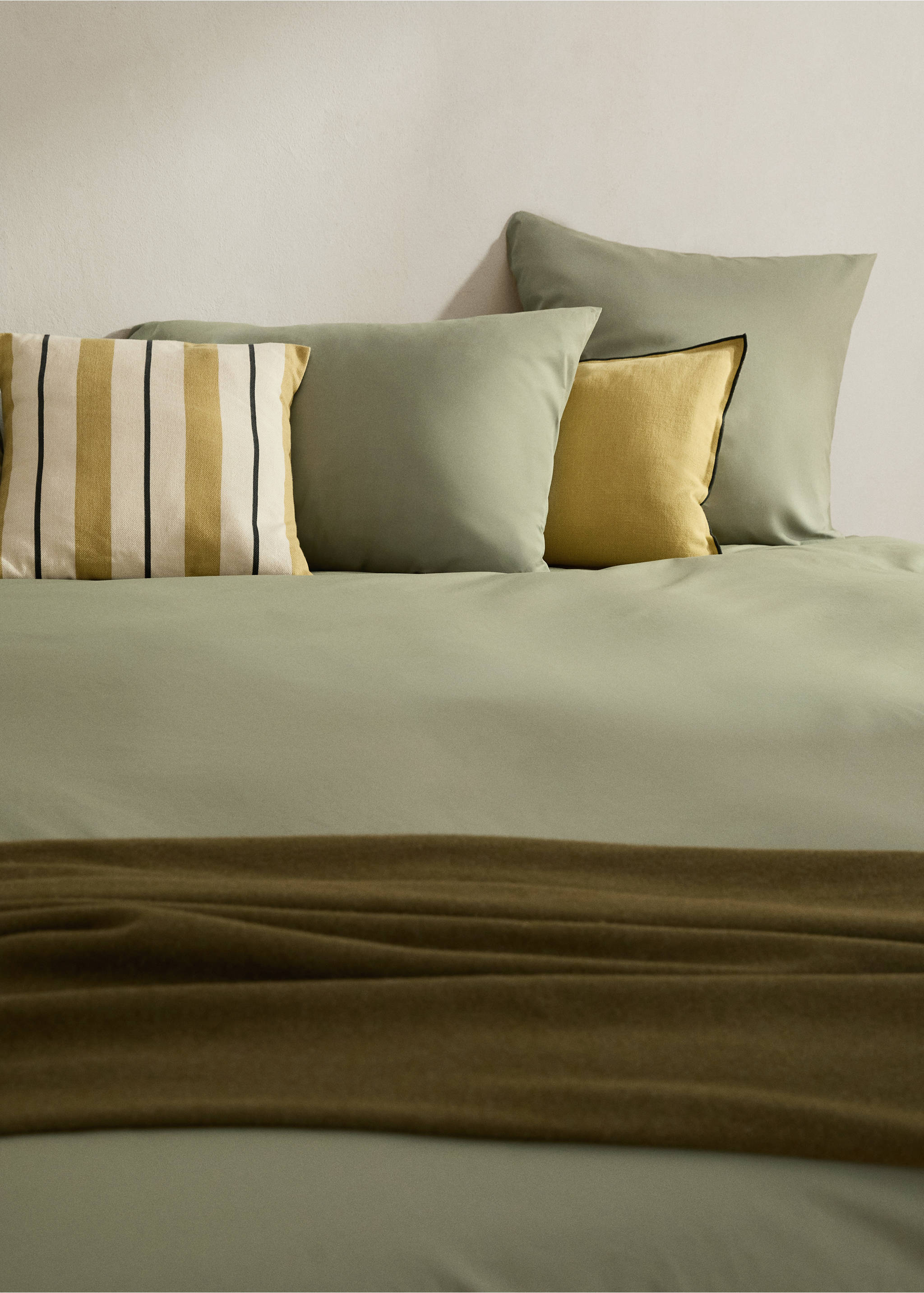 Percale cotton duvet cover Superking bed - Details of the article 7, Green. Ref: 17001566-00.
