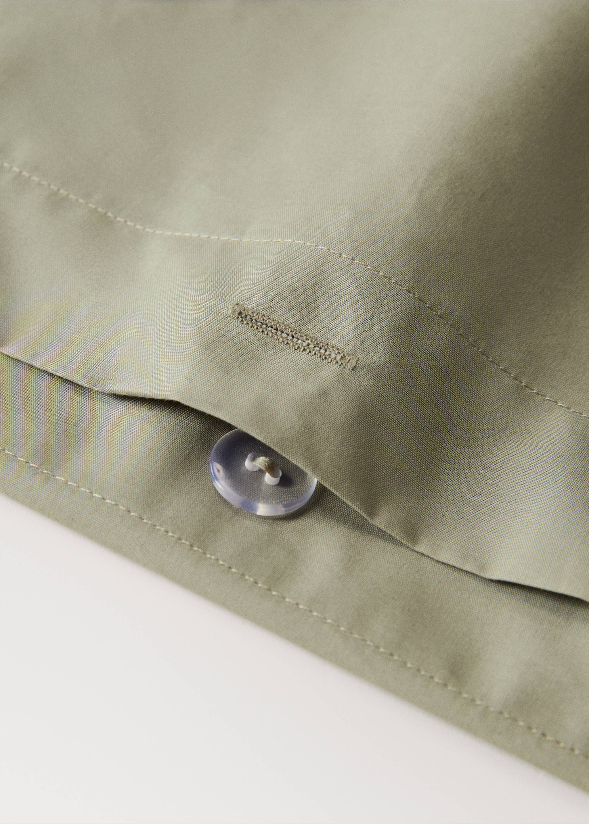 Percale cotton duvet cover Superking bed - Details of the article 1, Green. Ref: 17001566-00.