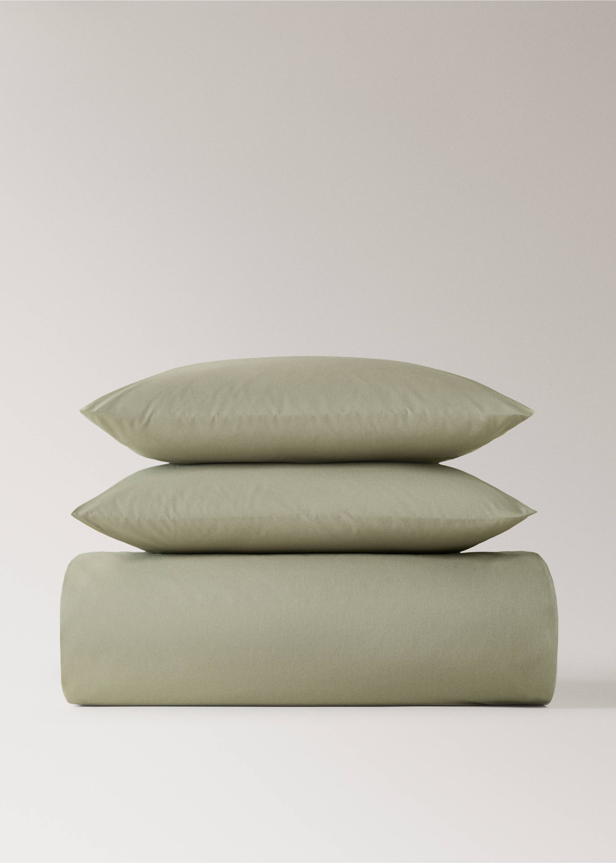 Percale cotton duvet cover Superking bed - Article without model, Green. Ref: 17001566-00.