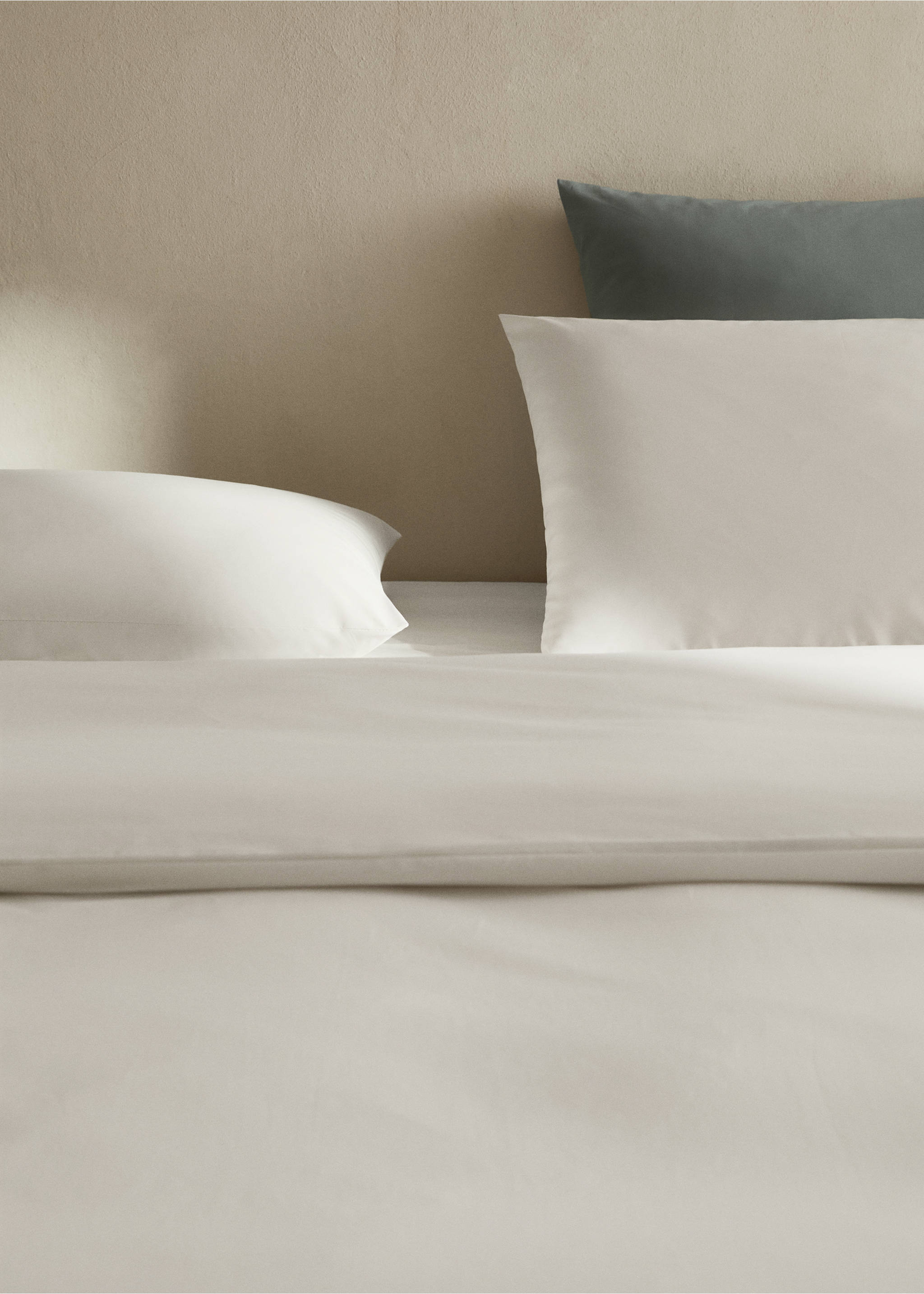Percale cotton duvet cover King bed - Details of the article 7, Ecru. Ref: 17001567-00.