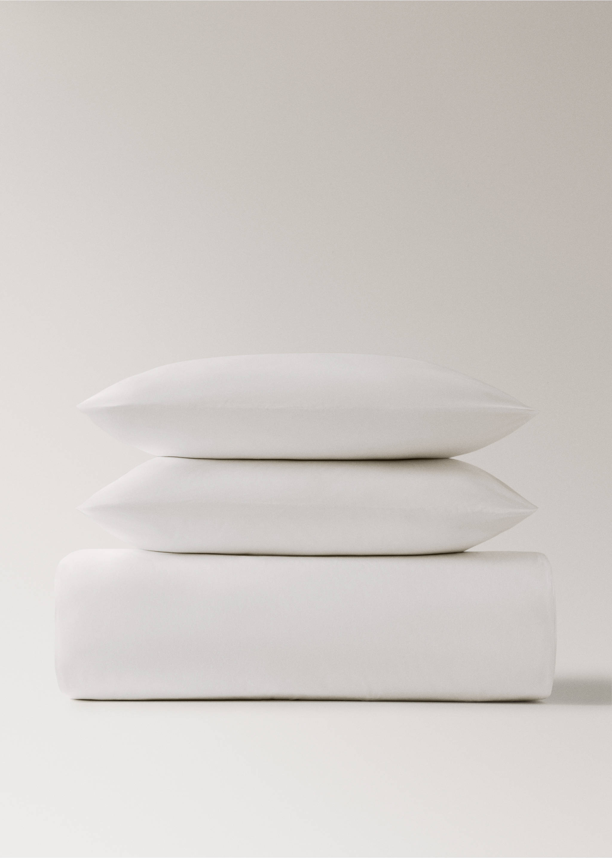 Percale cotton duvet cover King bed - Article without model, Ecru. Ref: 17001567-00.