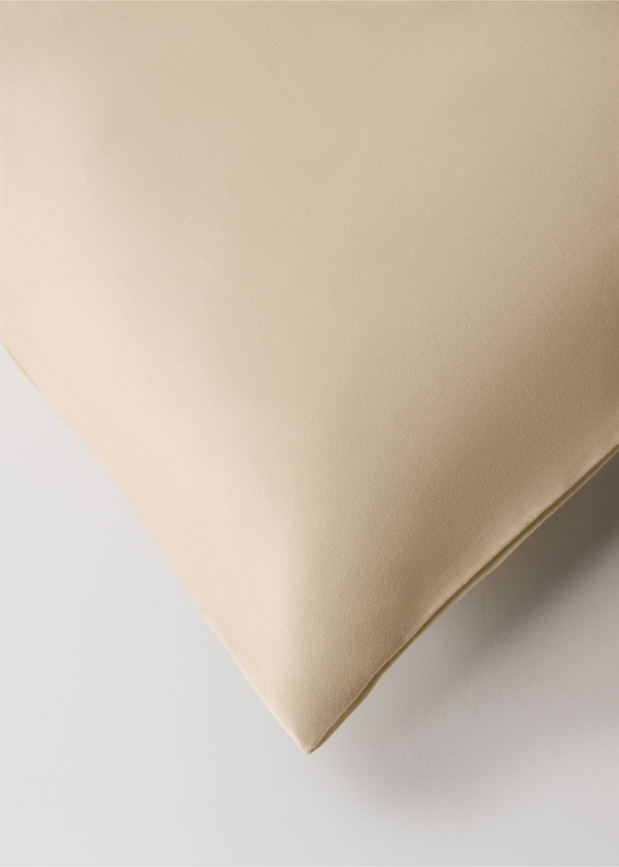 Percale cotton duvet cover King bed - Details of the article 3, Vanilla. Ref: 17001567-00.