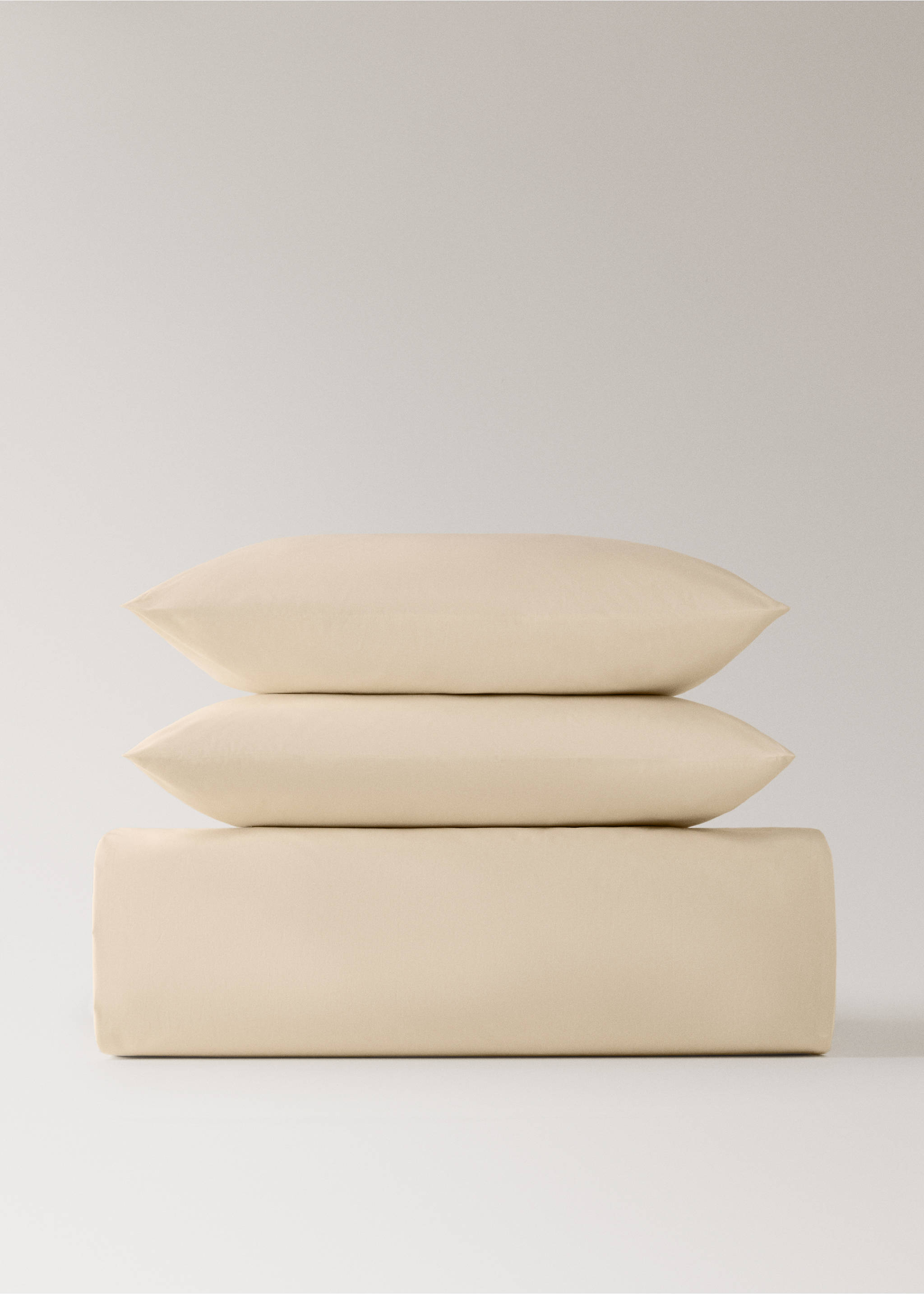 Percale cotton duvet cover King bed - Article without model, Vanilla. Ref: 17001567-00.
