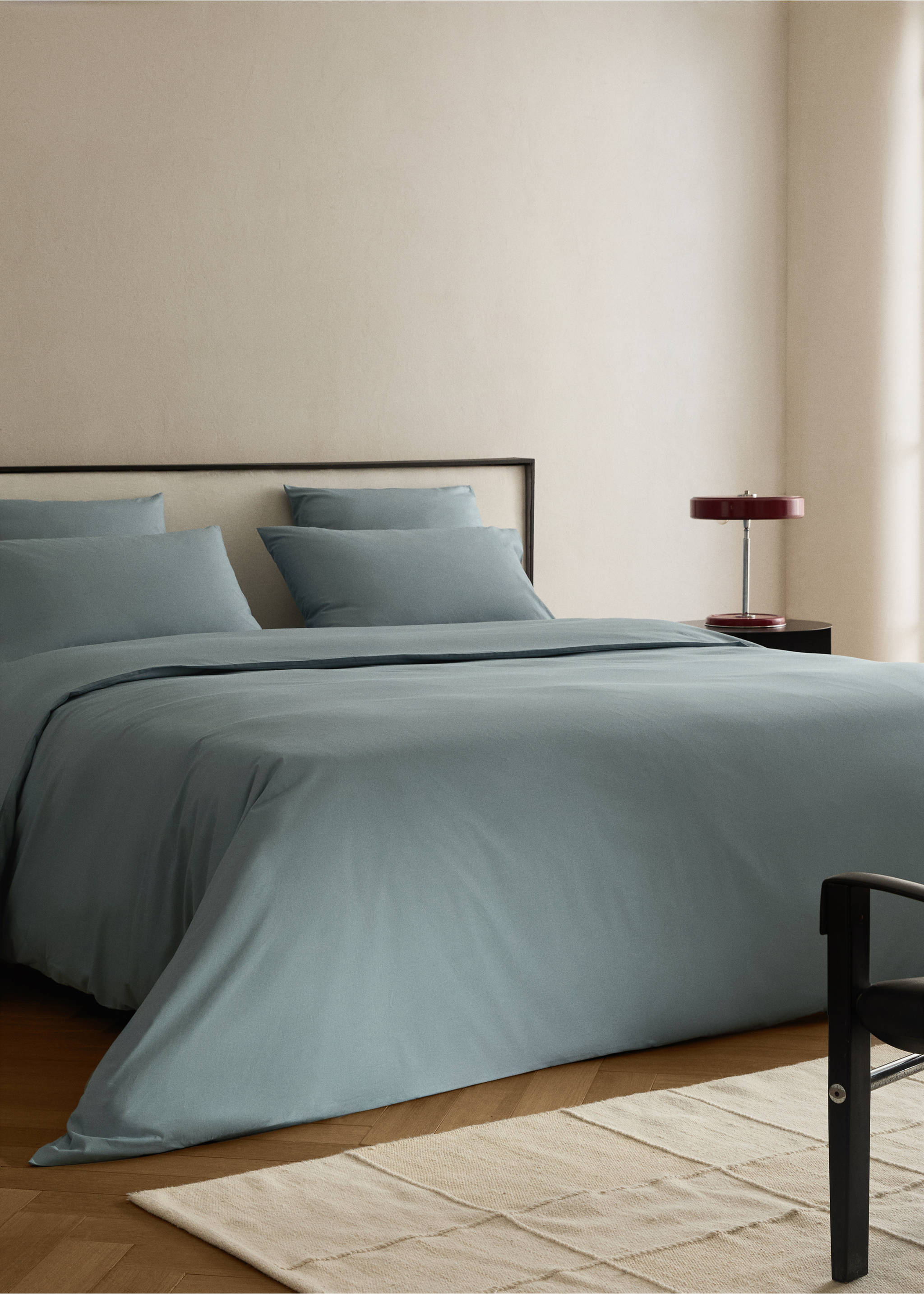 Percale cotton duvet cover King bed - General plane, Blue. Ref: 17001567-00.