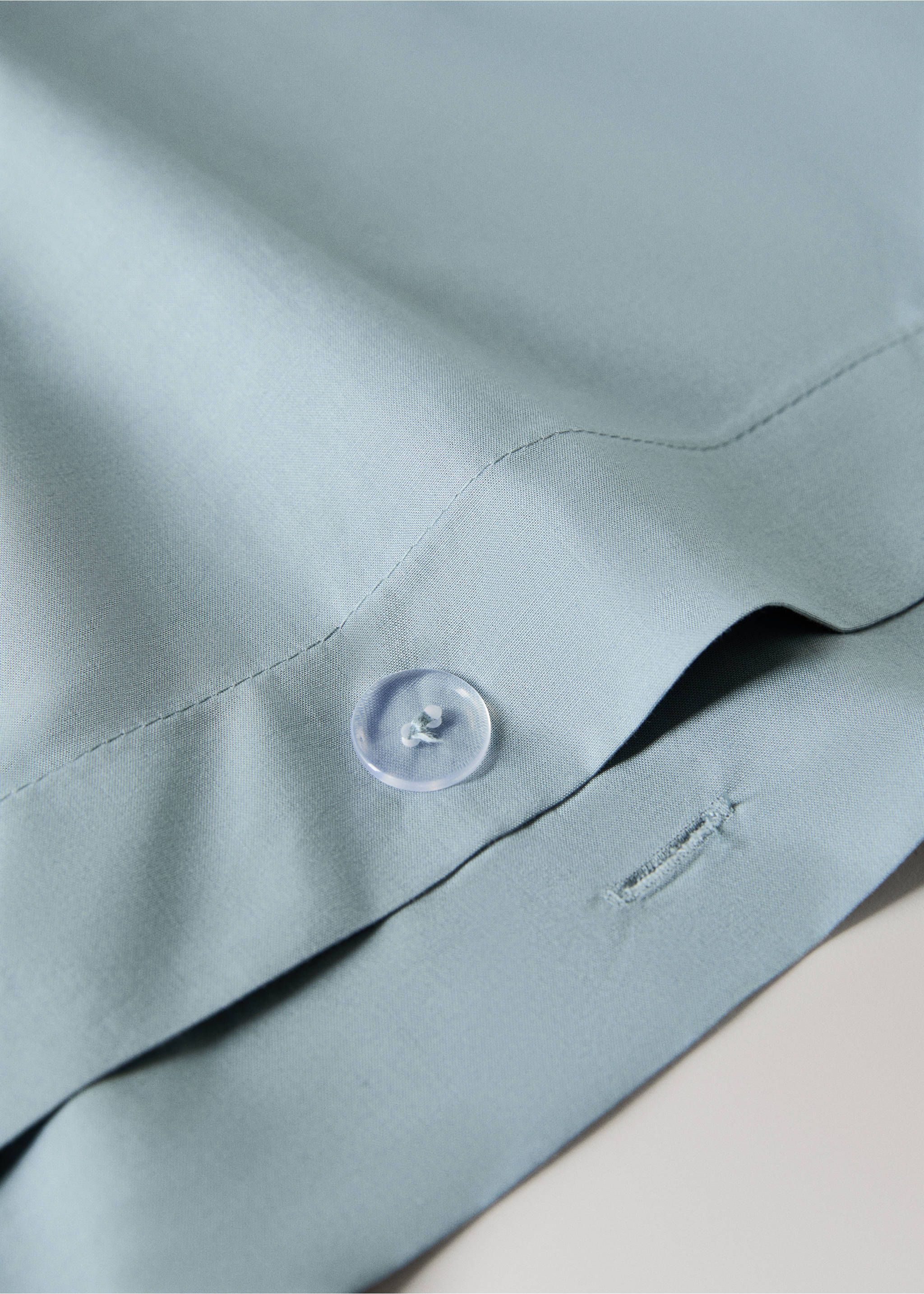 Percale cotton duvet cover King bed - Details of the article 1, Blue. Ref: 17001567-00.