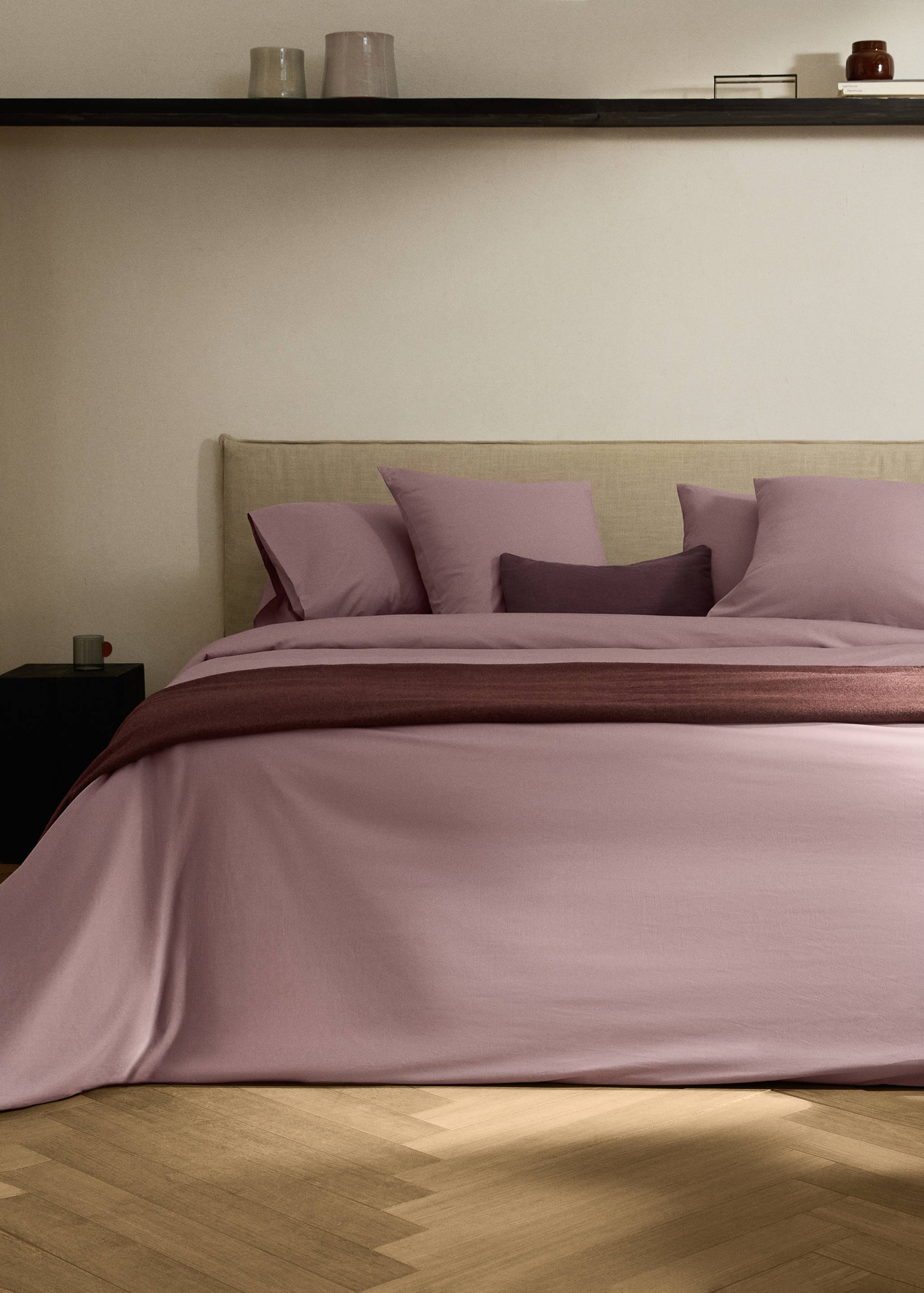 Percale cotton duvet cover King bed - General plane