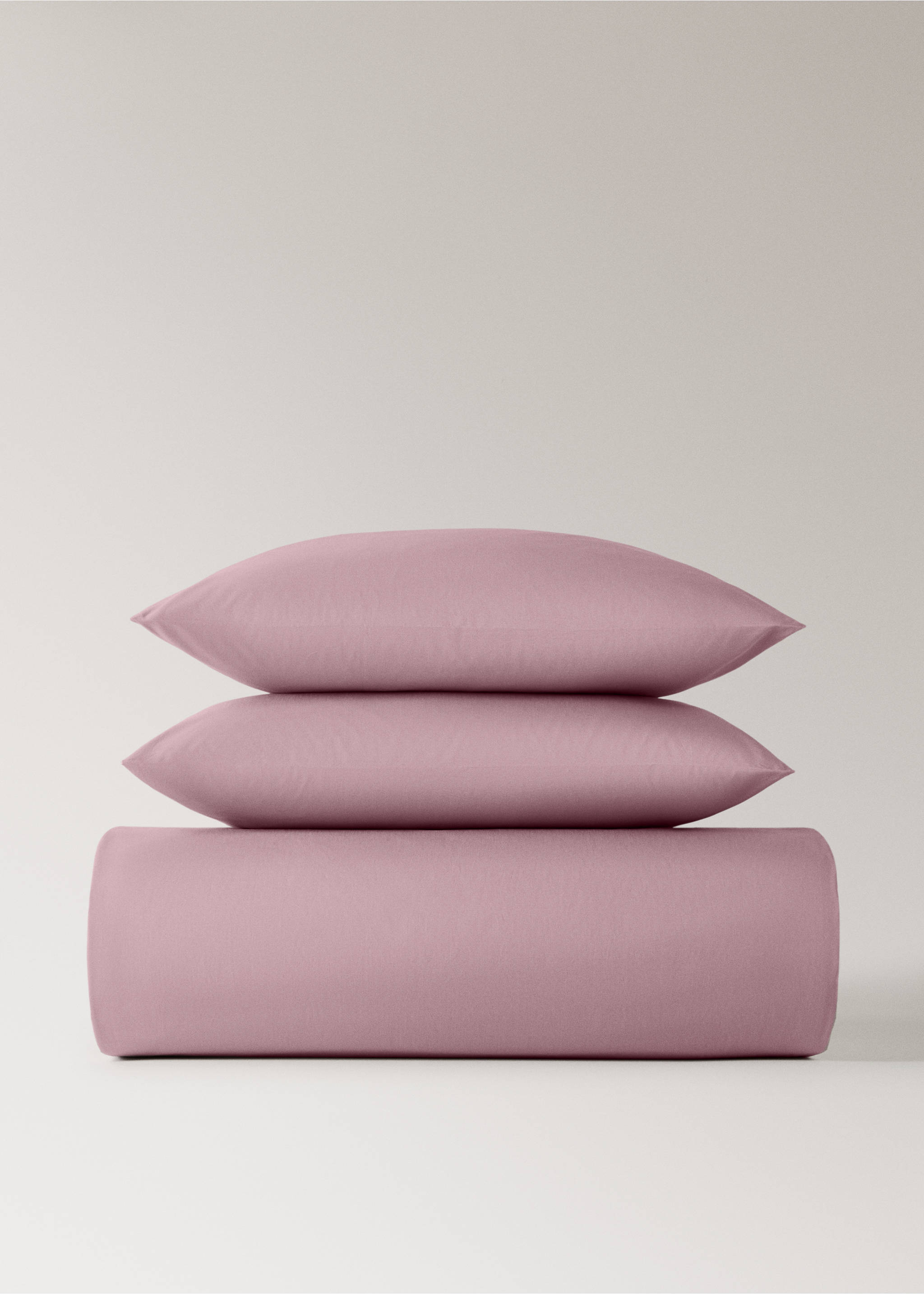 Percale cotton duvet cover King bed - Article without model, Plum. Ref: 17001567-00.