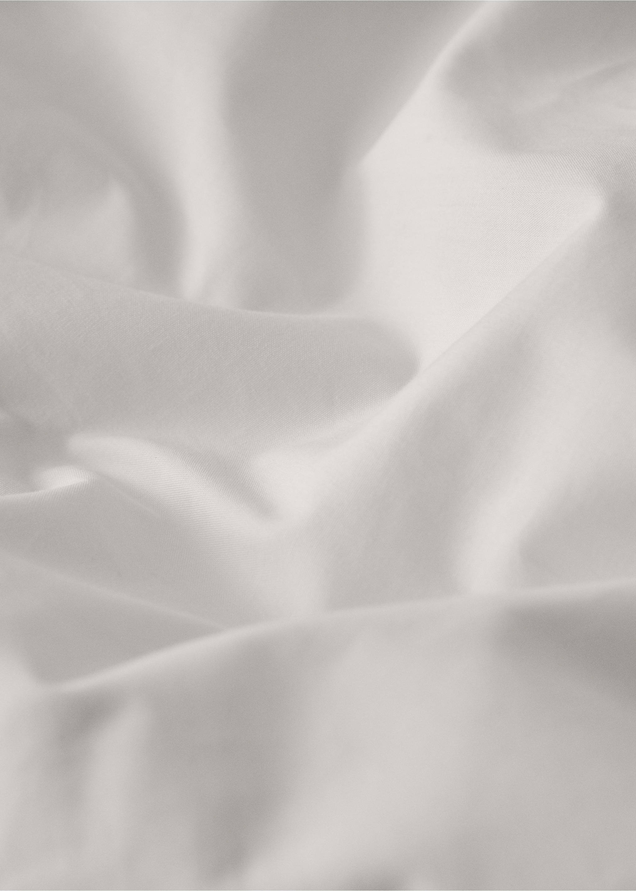 Percale cotton duvet cover with linen trim Queen bed - Details of the article 2, Ecru. Ref: 17001568-00.